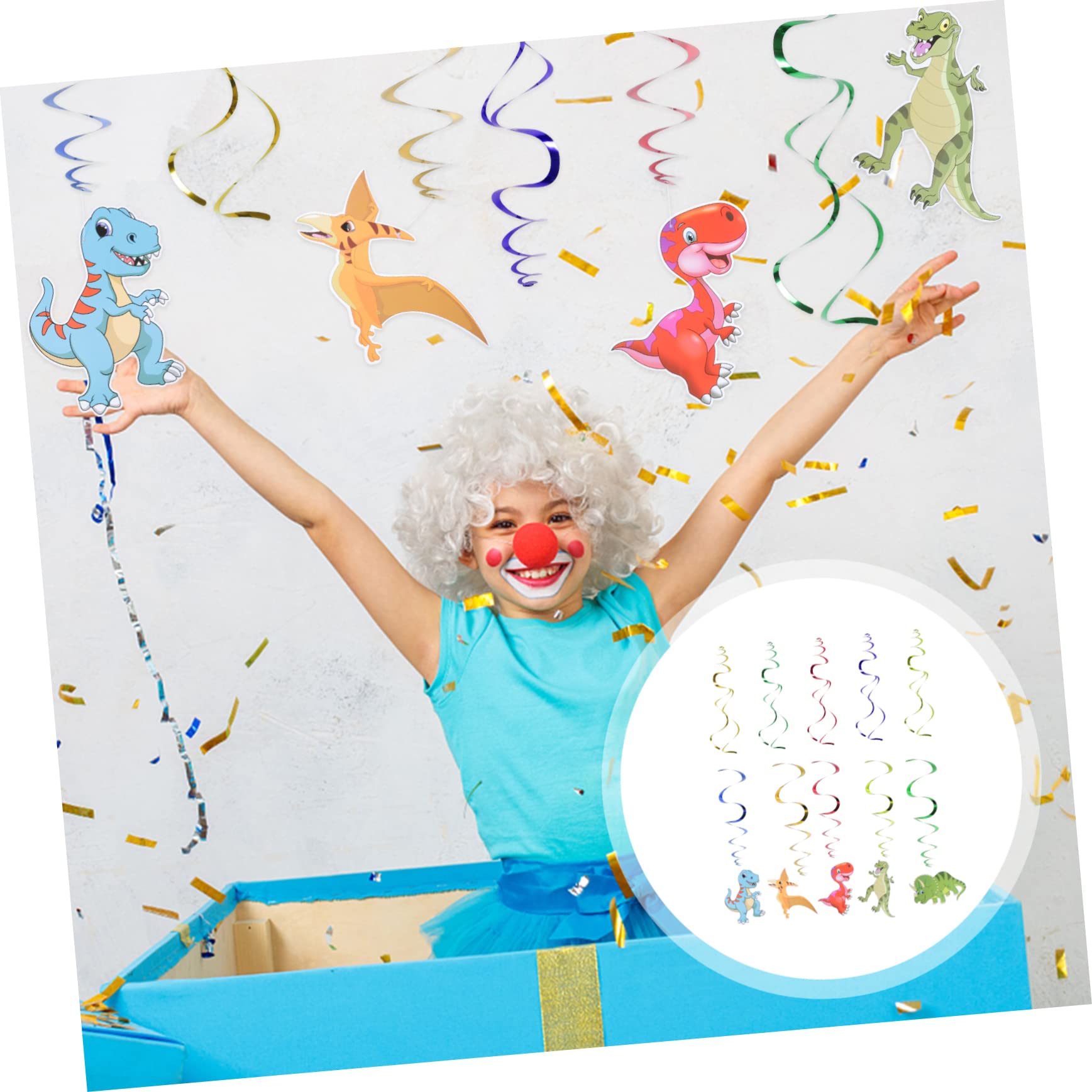 MAGICLULU 3 Set Di Decorazioni Per Feste Di Compleanno Per Bambini Vortici A Forma Di Dinosauro Sul Soffitto Divertenti Inviti Di Compleanno A Tema Dinosauro