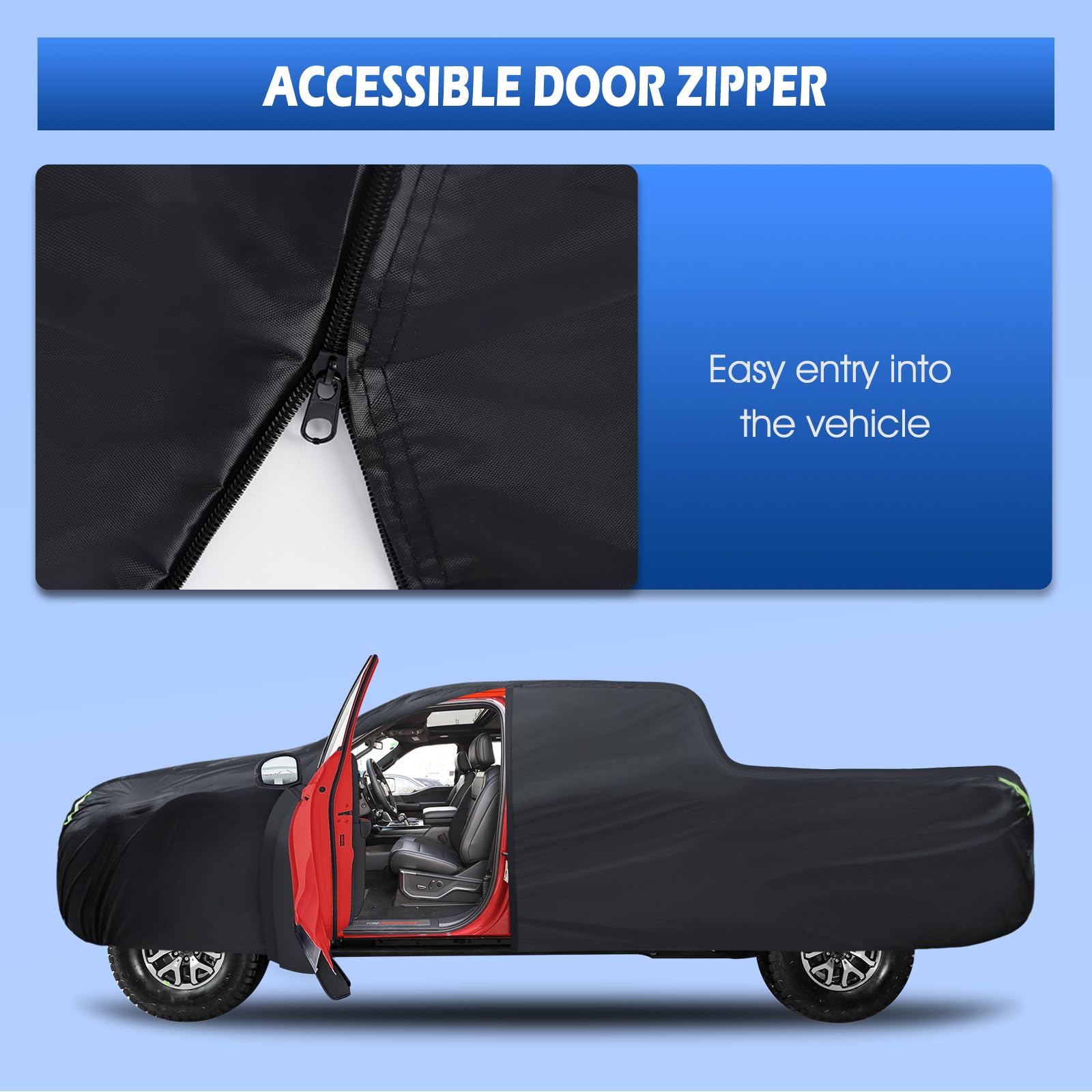 Truck Cover Waterproof All Weather 6 Layers Pickup Cover Fit for Ford F150 Chevrolet Silverado Gmc Sierra Ram — view 4