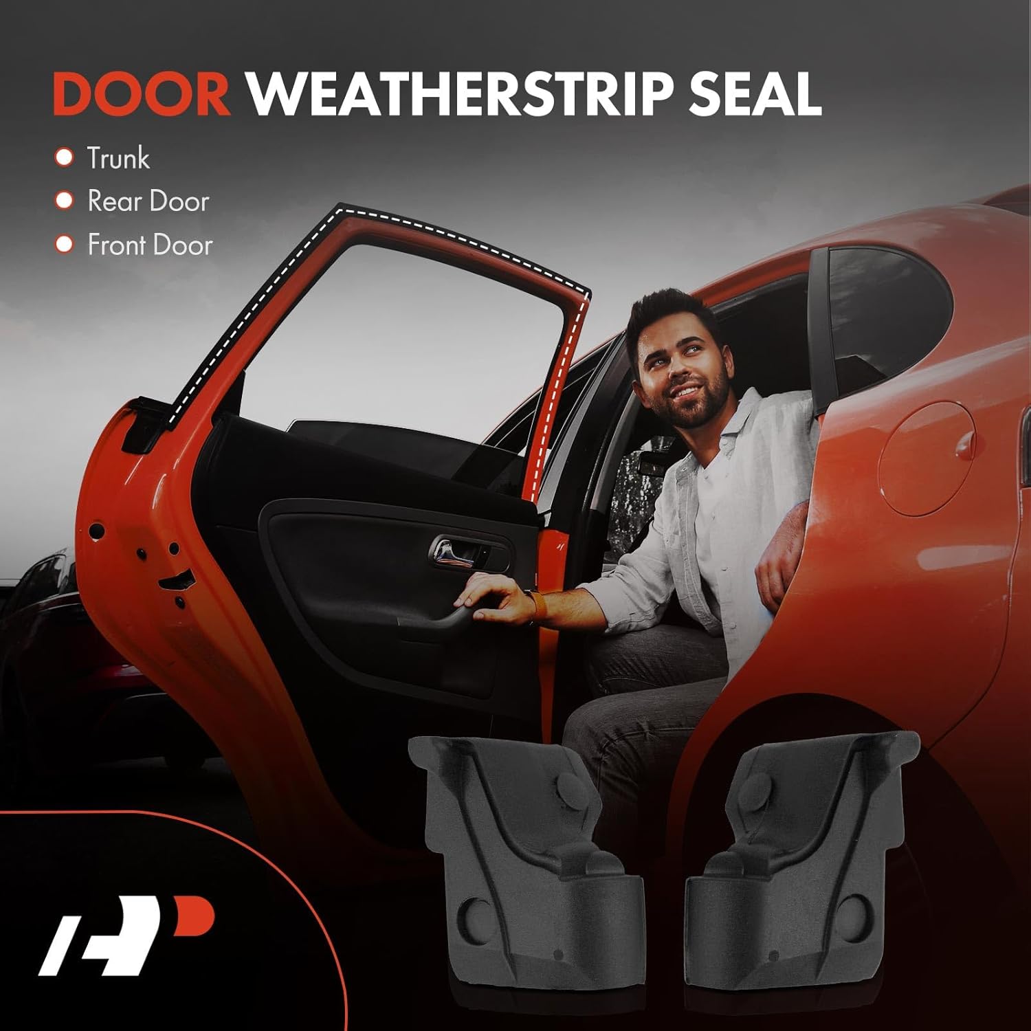 A-Premium 2PCS Left & Right Pillar Post Car Door Weather Stripping Seal Strips Compatible with Jeep Wrangler 2007-2018