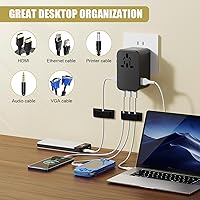 Vista 6 de Clips autoadhesivos para organizar cables, clips de línea, organizadores de cables, clips de línea de TV PC, clips de cable Ethernet debajo