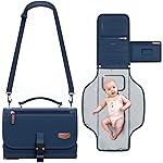 Portable Diaper Changing Pad with Shoulder Strap, Detachable Travel Changing Pad with Baby Wipes Pocket, Gifts for Baby Shower, Newborn Girls and Boys (Royal Blue)