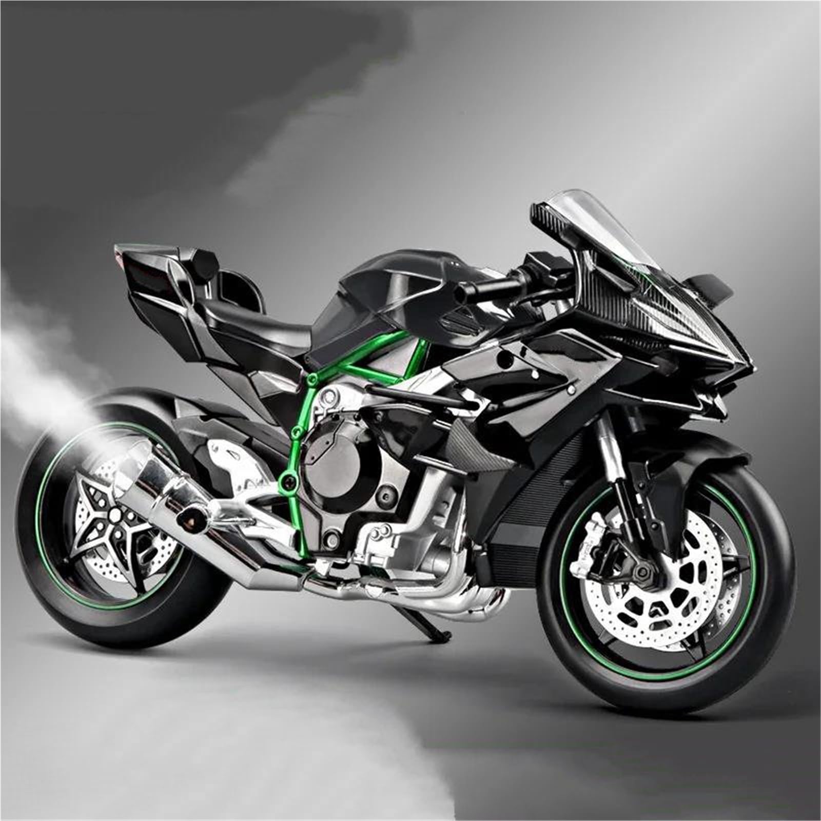 Modello in scala di moto Per KAWASAKI H2R Modello Statico Pressofuso In Lega Da Collezione, Di Motocicletta In Scala 1/9(Black)
