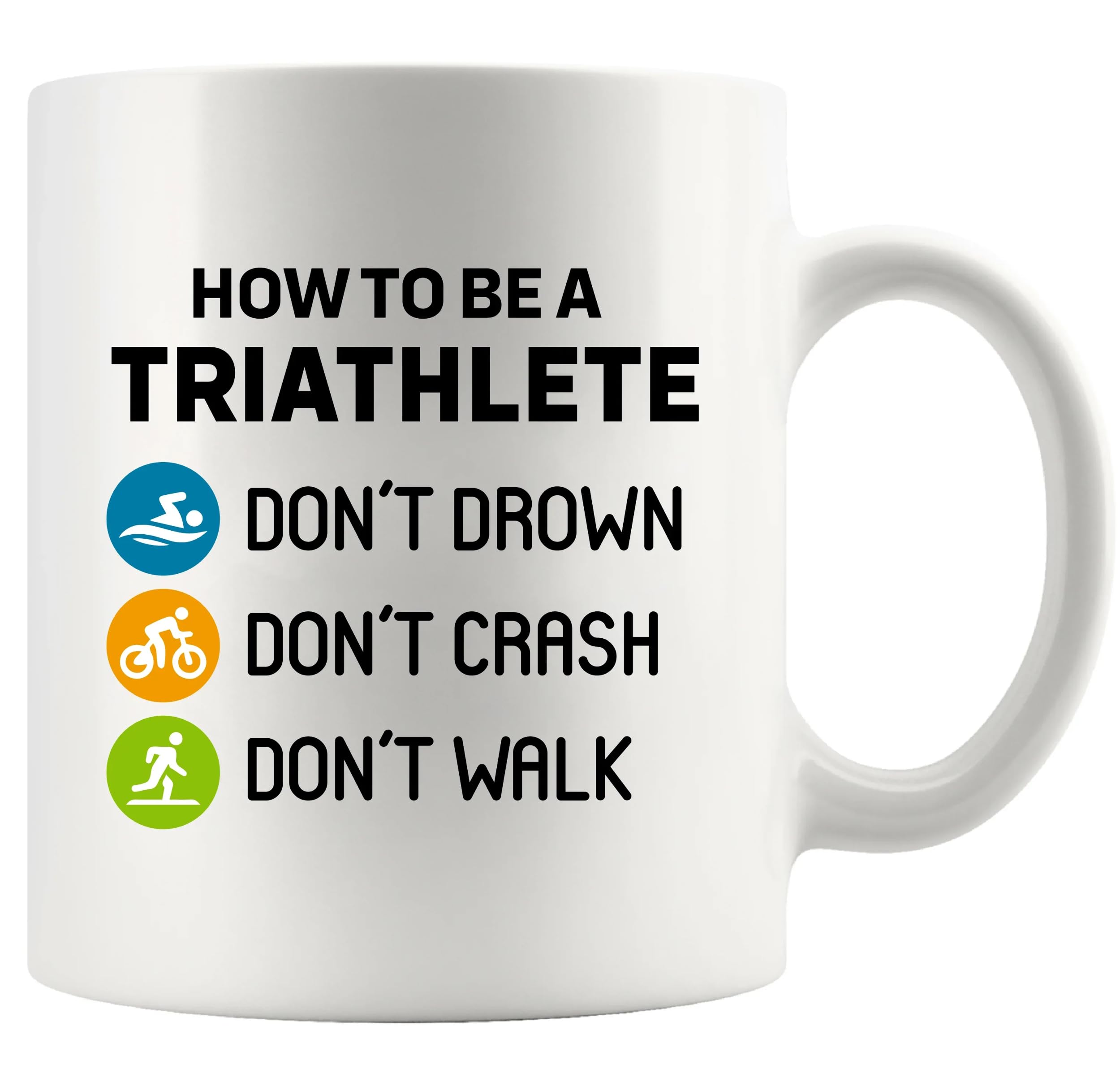 How To Be A Triathlete Athlete Gifts Swimmer Biker Runner Sports Player Novelty Drinkware Ceramic Mug 11 oz White