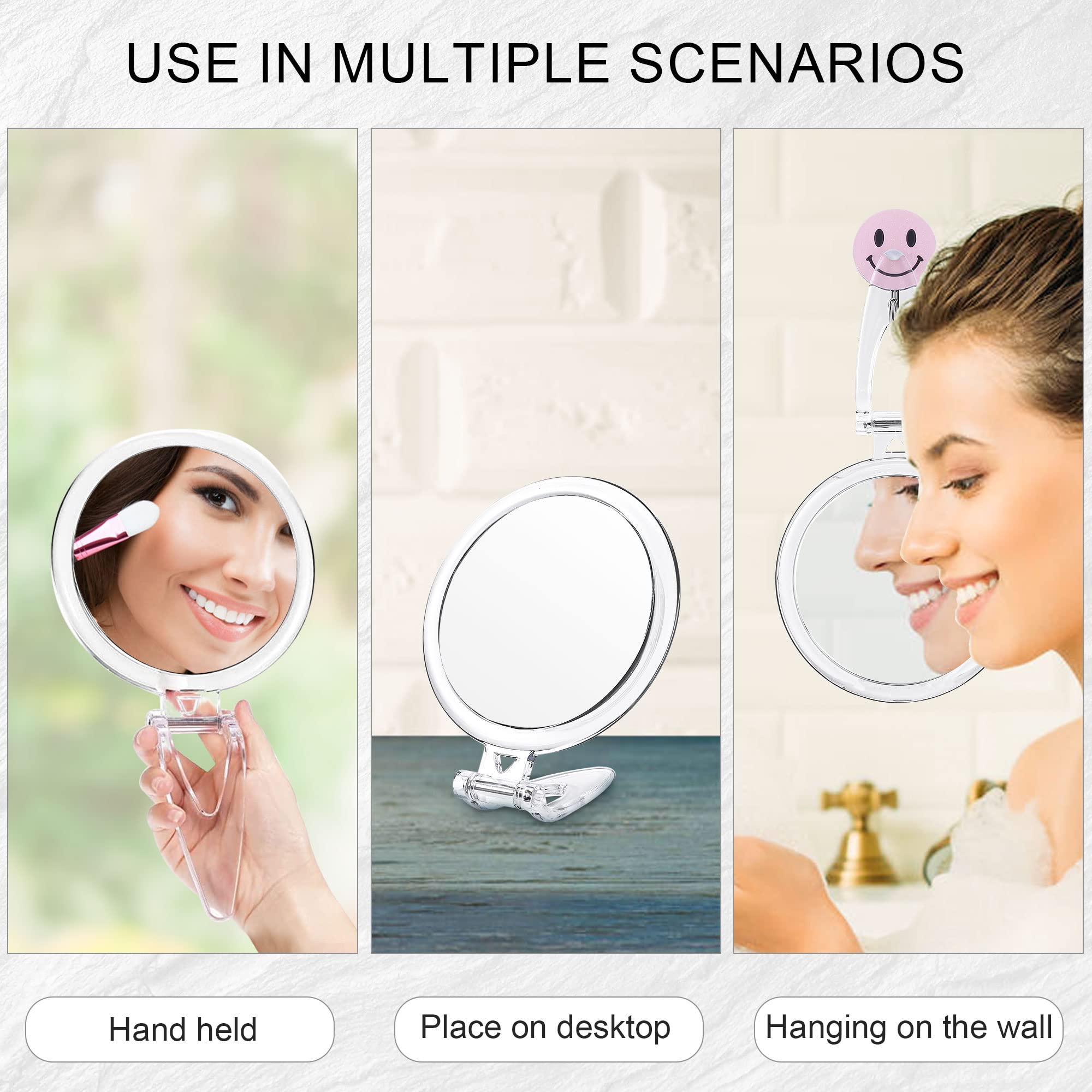 Amazon.co.jp: ハンドヘルドミラー 両面 1X/25X 倍率 5インチ 25X 拡大