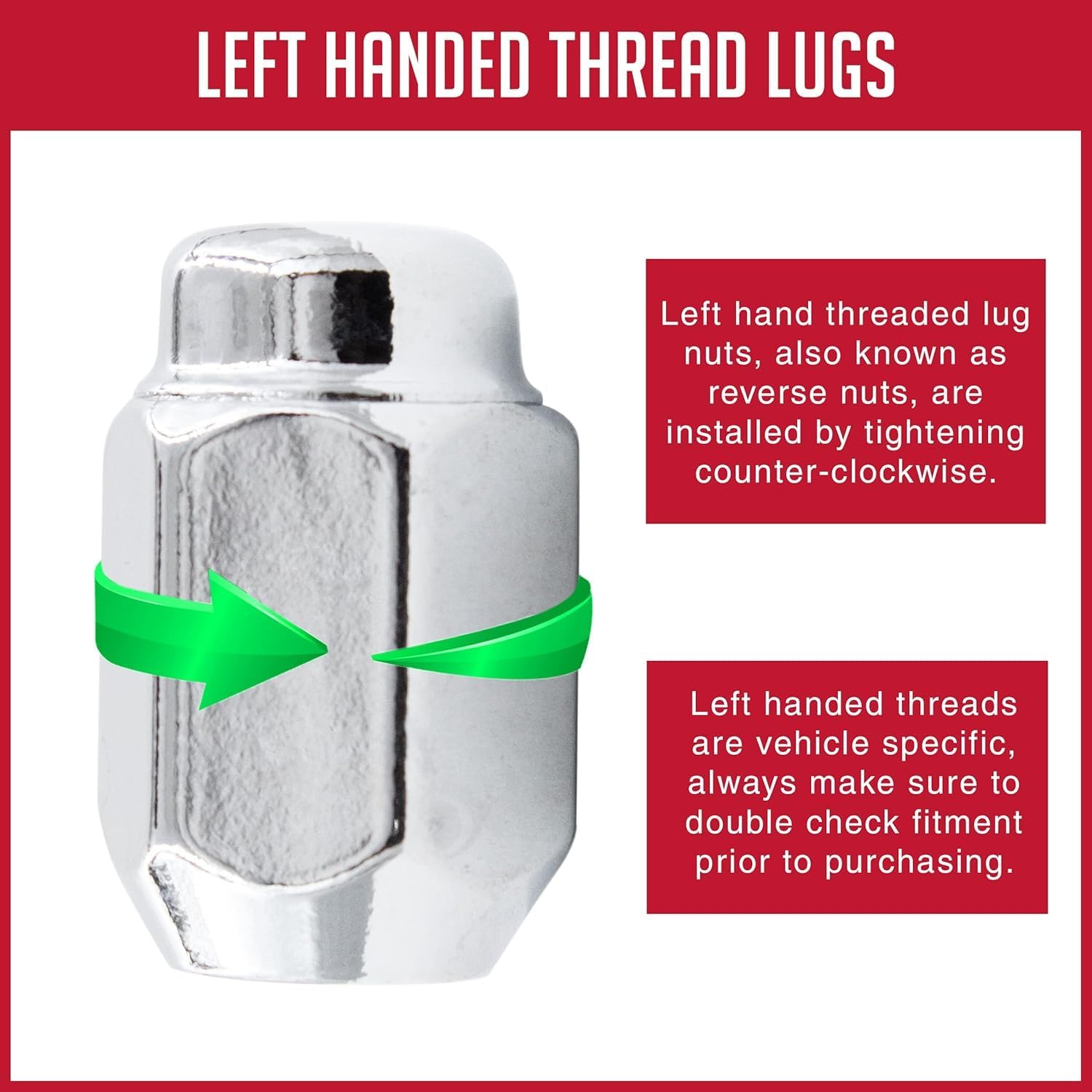 Wheel Accessories Parts 20 Pieces Vintage 13/16 21mm Hex Acorn Lug Nut 1/2 Left Hand LH Thread 1.38 35mm Length 2 Piece Chrome Fits Many Vintage Dodge Vehicles