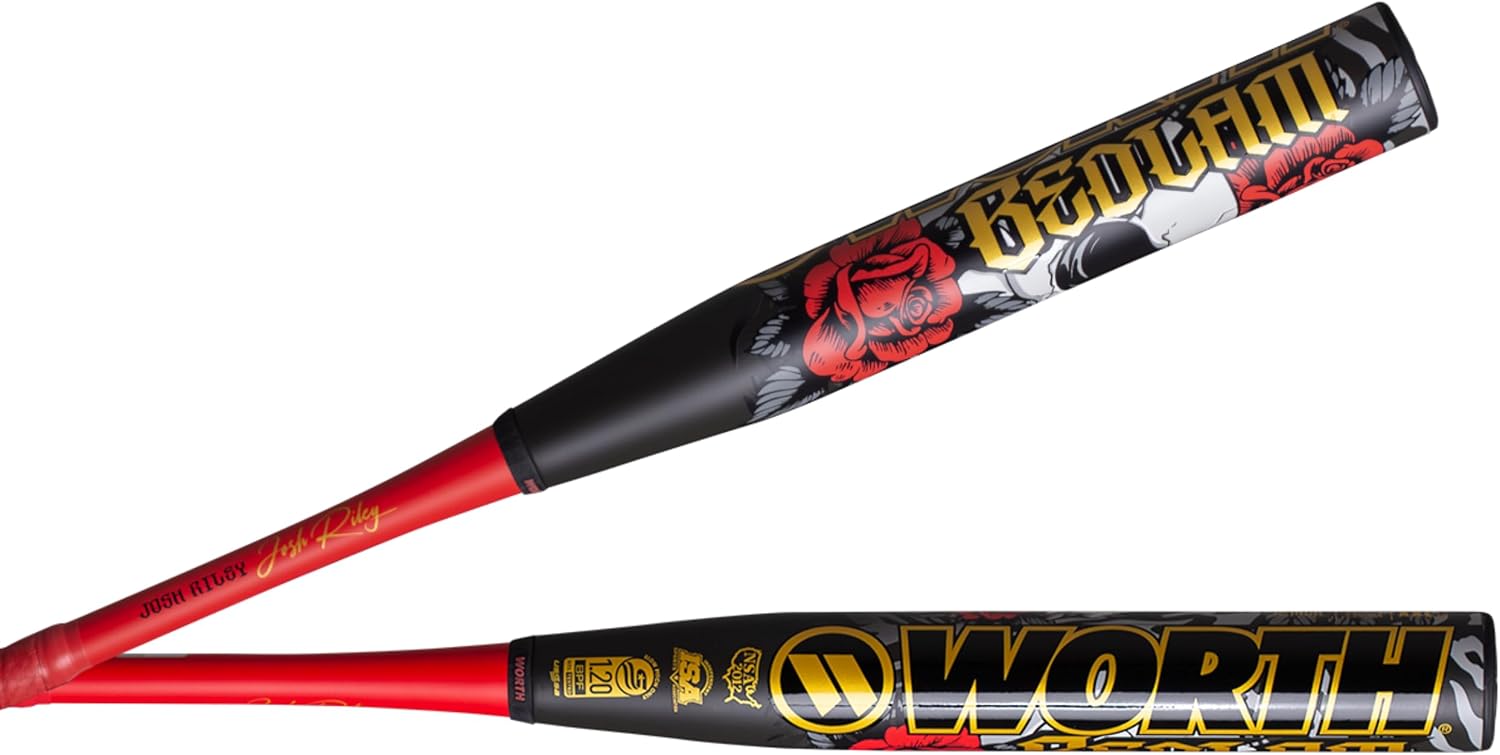 Worth Josh Riley Bedlam XXL Slowpitch Softball Bat | USSSA | WSU6JRB12X | XXL Endload | 2 Pc. Composite | 12" Barrel