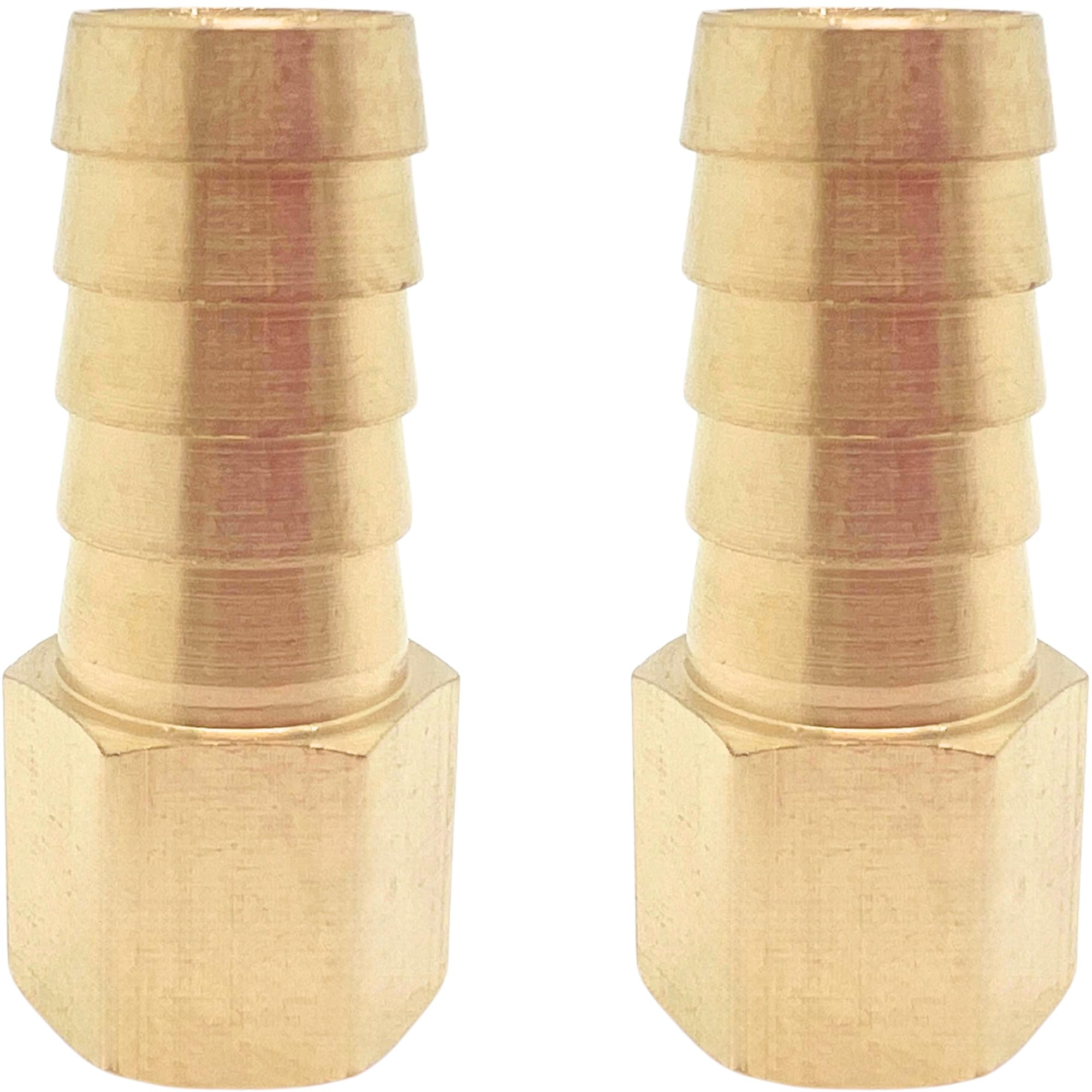 2PCS Brass Hose Fittings NPT Female to Barb Adapter for Air Fuel Oil Line by CX WONDERLAND (1/4"NPT to 1/2"Barb)