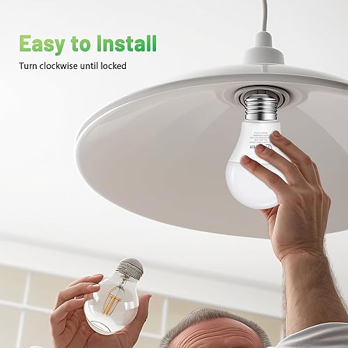 Miniatura 6 de Bombilla LED A19, bombillas equivalentes a 60 W, 9 W 2700 K blanco cálido, 800 lúmenes, bombilla LED no regulable, base estándar E26 para interiores