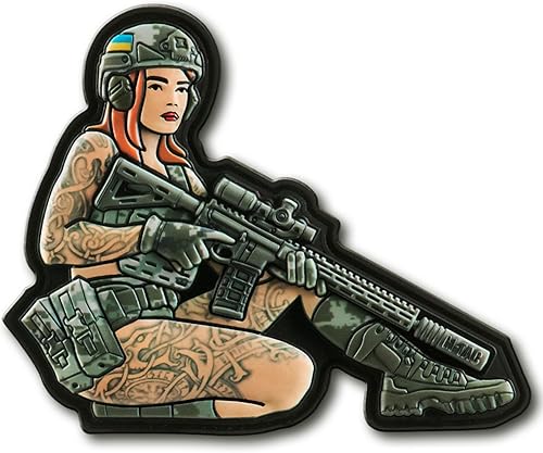 M-Tac Morale Patch Tactical Girl - Parche militar táctico de PVC con cierre de gancho en la parte trasera - Parches para chaleco, mochilas,