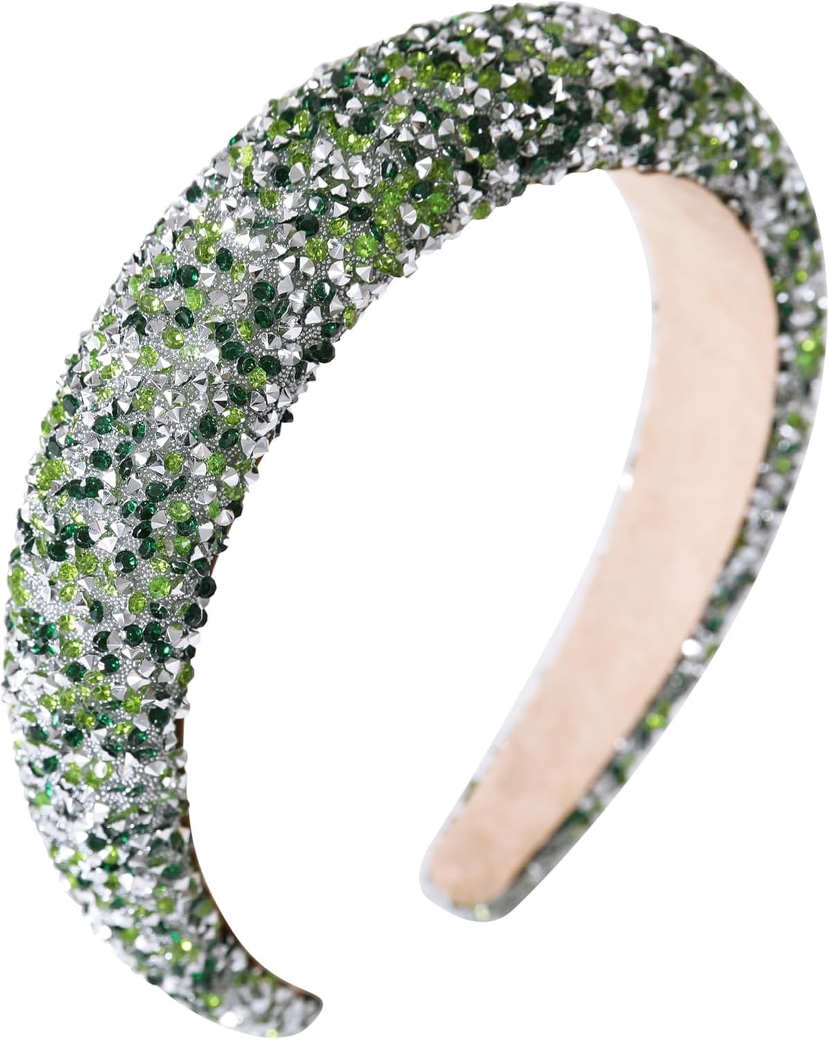 Bandeau scintillant cristal vert et diadème strass femmes