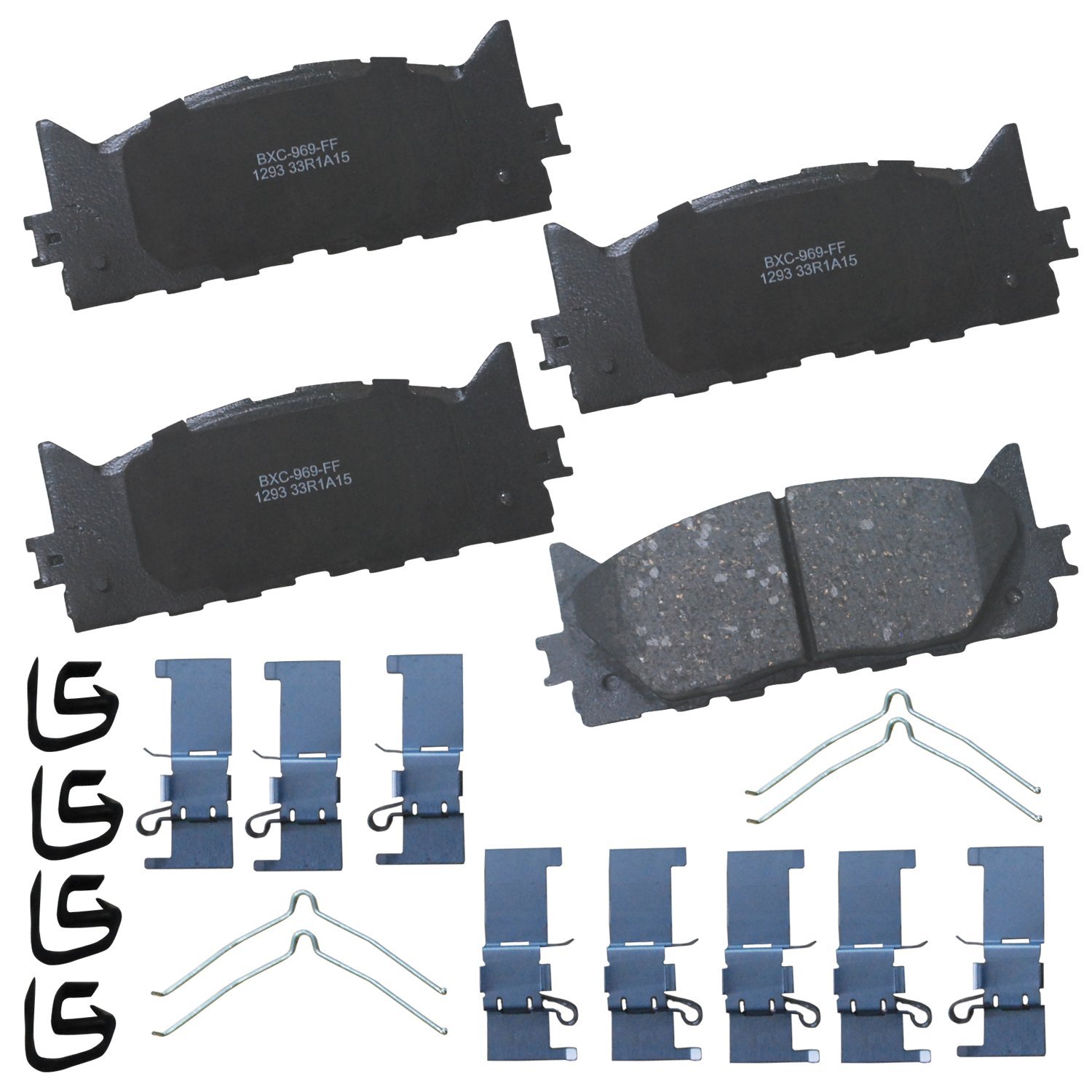 Bendix Premium SBC1293 Ceramic Front Brake Pads for Lexus ES300h 2018-2013, ES350 2018-2007, Toyota Avalon 2018-2008, Camry 2017-2007