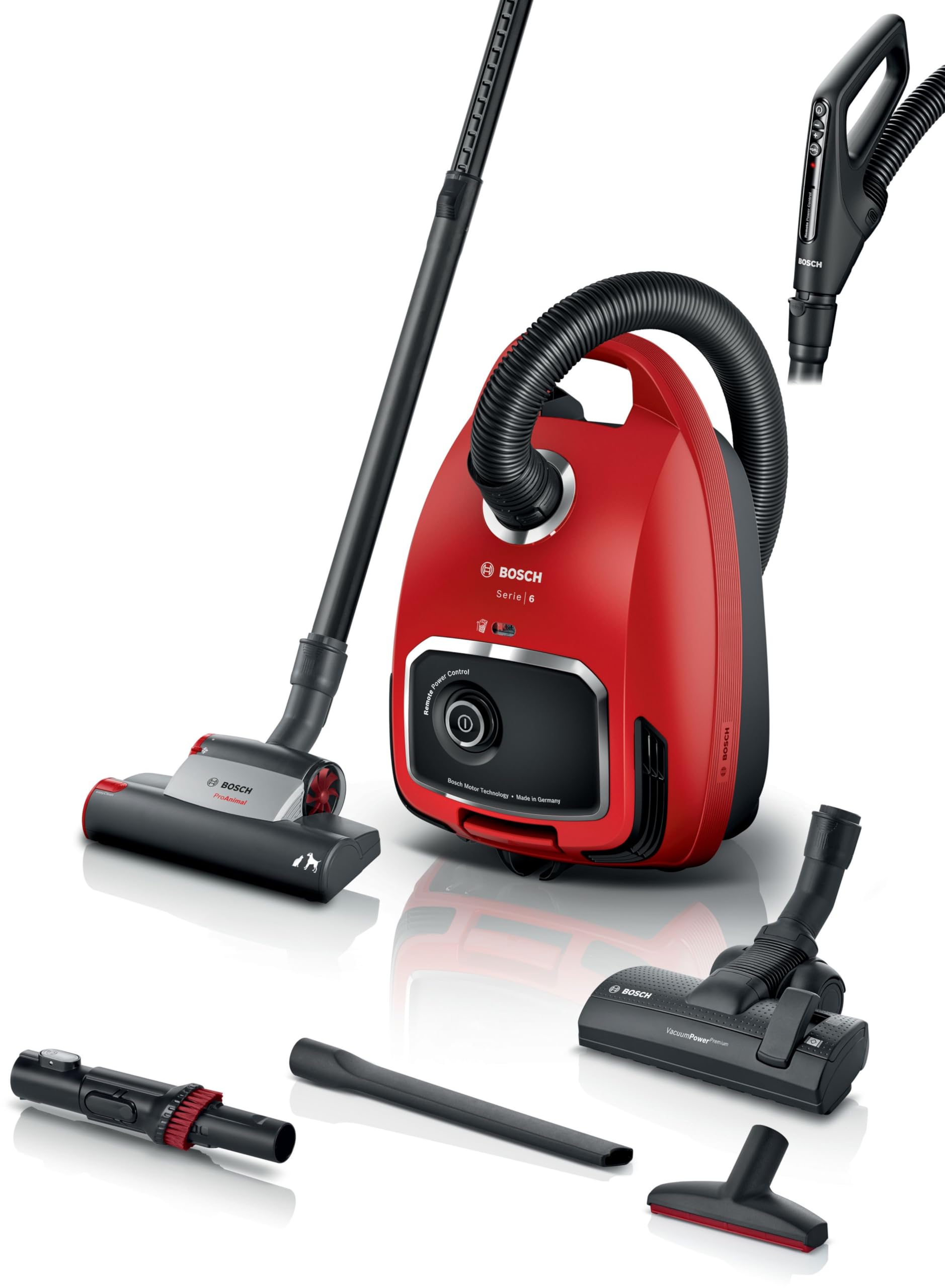 Bosch proanimal Serie 6 Aspiradora de Suelo con Bolsa, Rojo