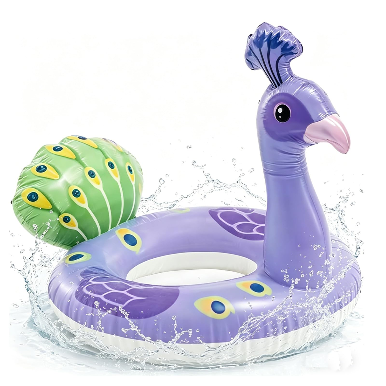 Rubber Ring Peacock Inflatable Pool Float for Kids Toddler, Animal Inflatables Swimming Ring Swimming Pool Toys Inflatable Ring Floaties Tube for Children Girls Beach Summer Party Water Sport 3-8 Year