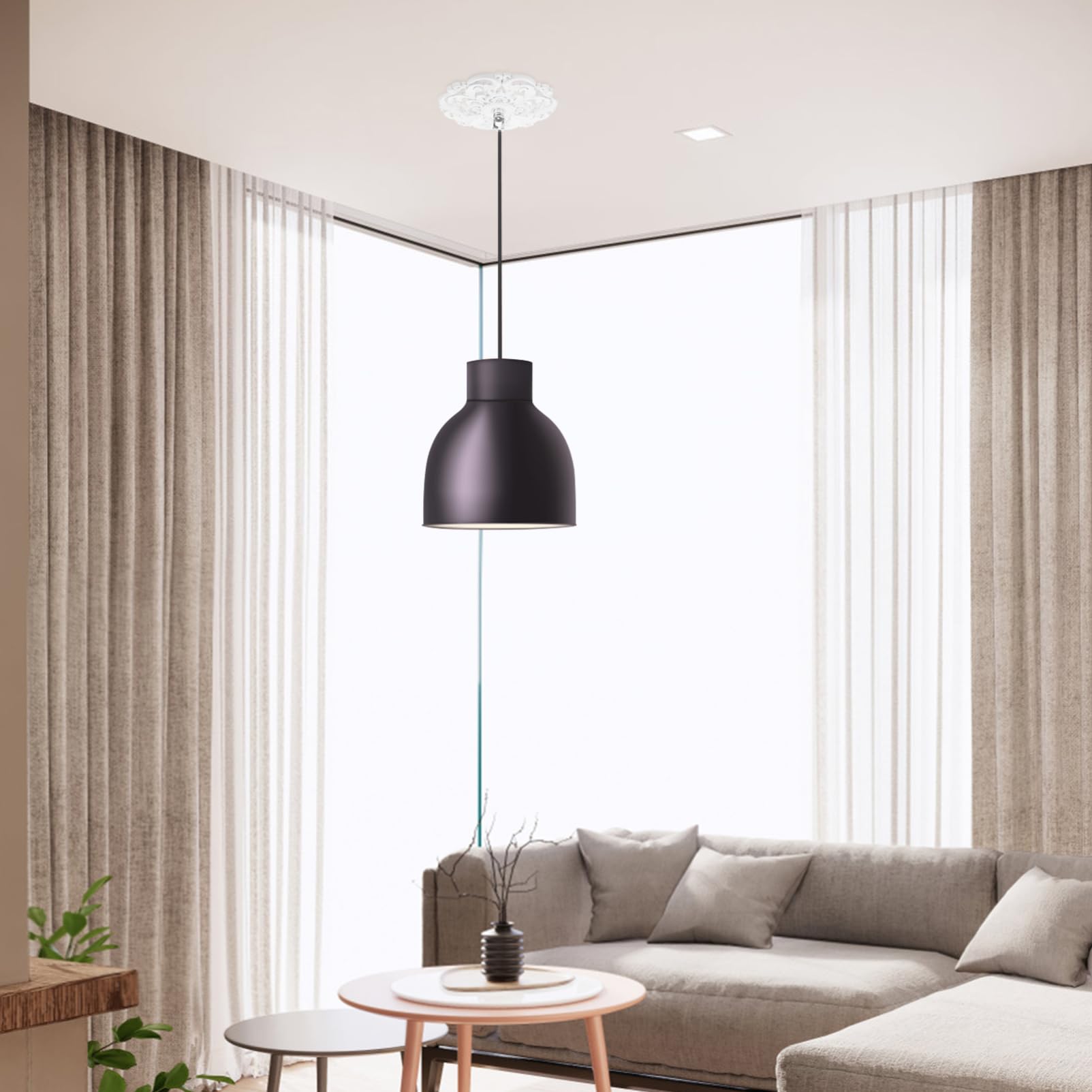 European Ceiling Medallion - Elegant Lighting Decor -6