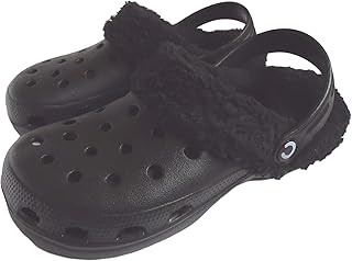black fleece lined crocs
