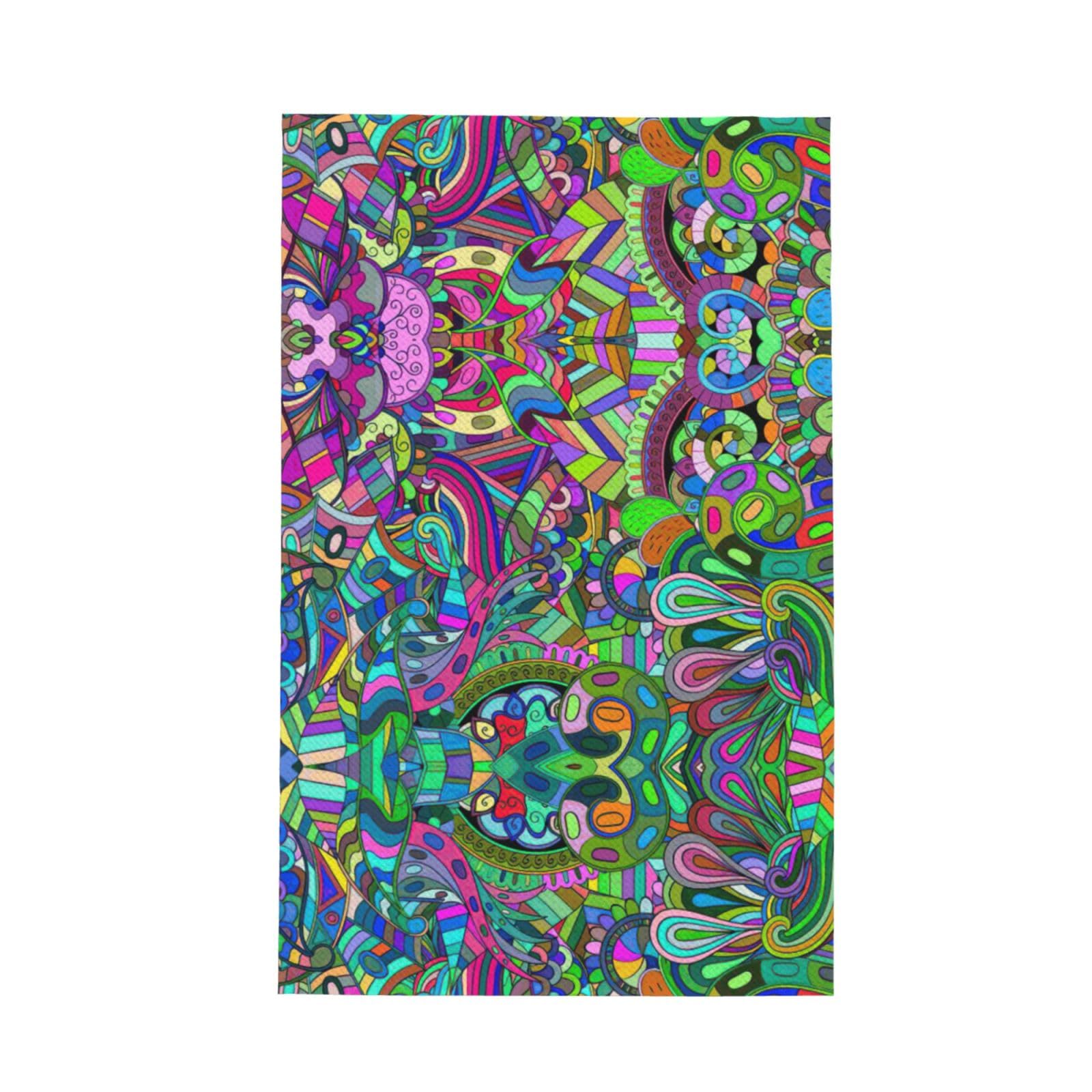 aabkjgfr Graffiti Print Waffle Kitchen Towels,Absorbent Dishcloths,Household Tableware Wipes,Multi-Functional Tea Towels