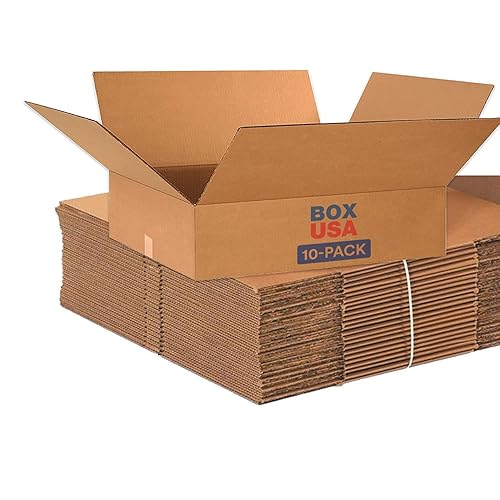 BOX USA Cajas de cartón corrugado planas de 24 x 20 x 6 pulgadas, planas, 24 pulgadas de largo x 20 pulgadas de ancho x 6 pulgadas de alto, paquete