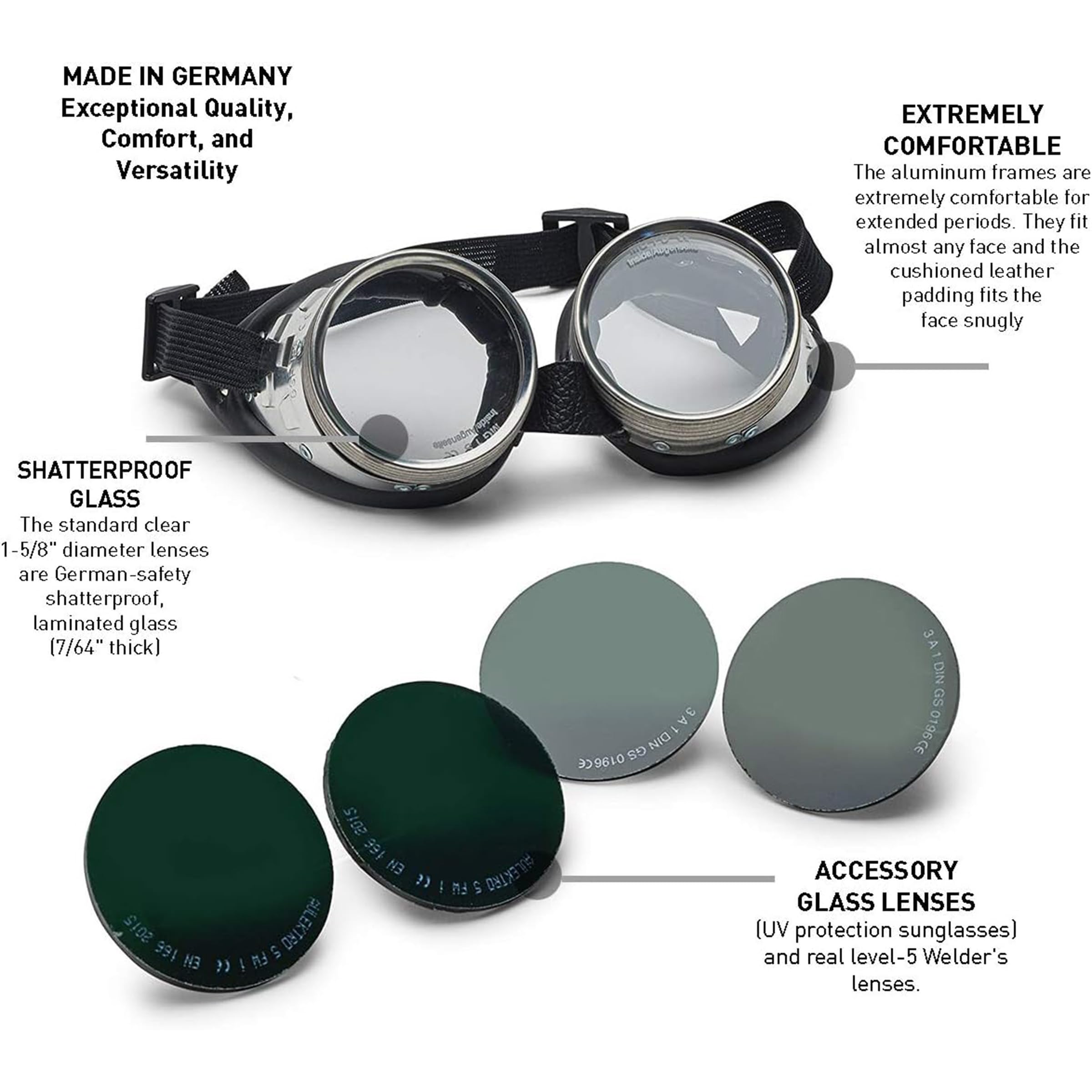 Kings County Tools Gafas de soldadura - Gafas de seguridad Shade 5 con protección UV para corte y soldadura por plasma