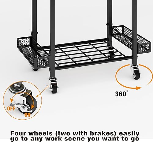 Miniatura 4 de Semohop Rolling Power Tool Organizer Mobile Utility Storage Racks with Wheels for Workshop Garage Organization, Drill Holder Tool Chest with