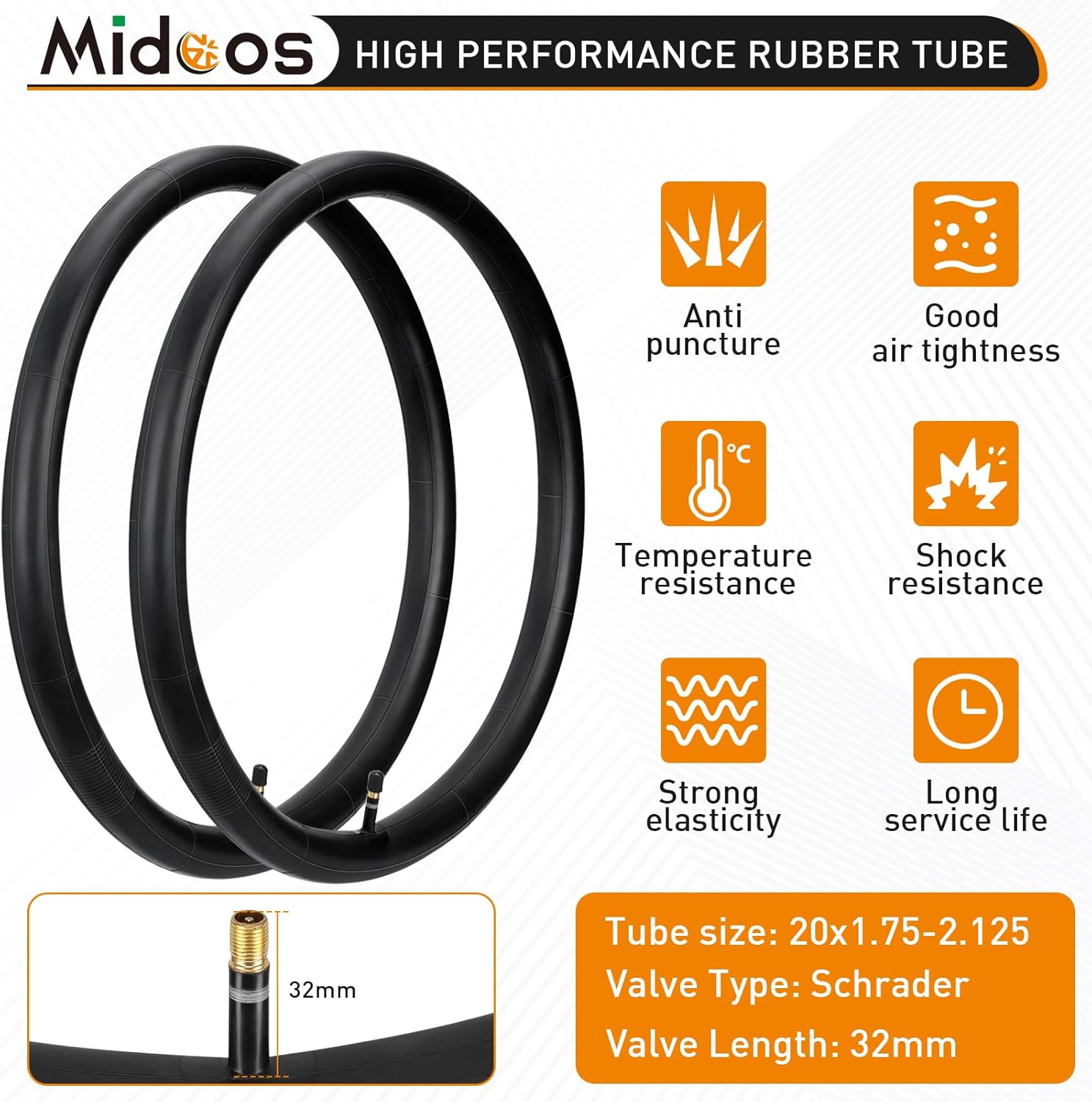 2 Pack 20x1.75 Bike tire, 20 x 1.75 Bicycle Tires and Tubes, 20" Road Bike Tires with Schrader Valve, 20x1.75 Mountain Bike Tire Replacement with 2 Tire Levers for 20 x 1.50/1.75/1.90/1.95"