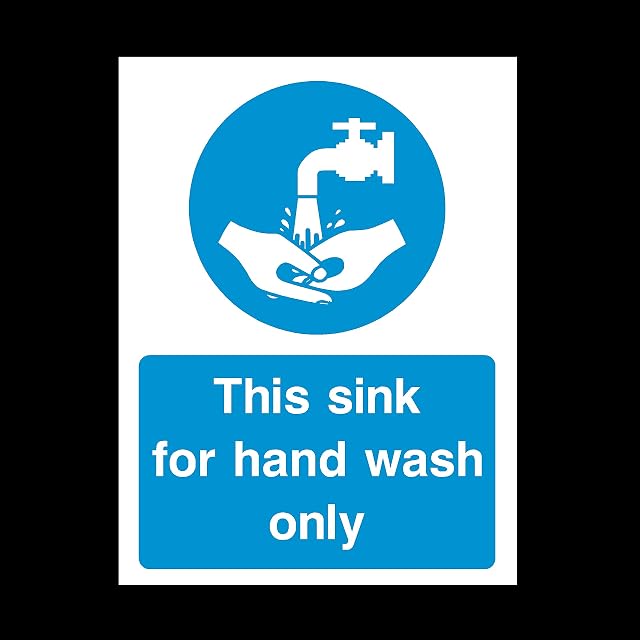 Hand wash only sink Sign - Self Adhesive Sticker - (A7) 75x100mm (MISC55)