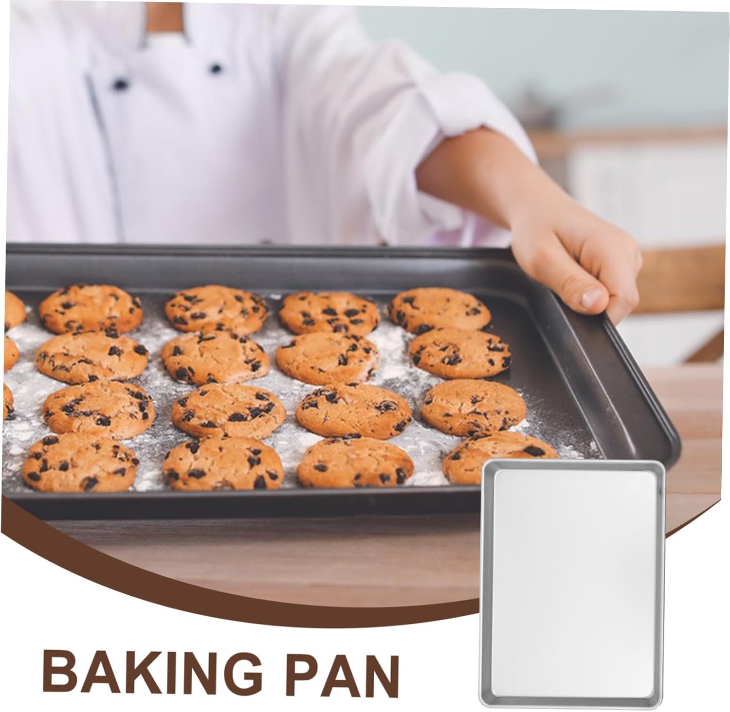 Aluminium Alloy Non-stick Baking Sheet Pan Compact Rectangular Tray for Bread Cakes Cookies Roasting Vegetables Small Kitchen Space-saving Design