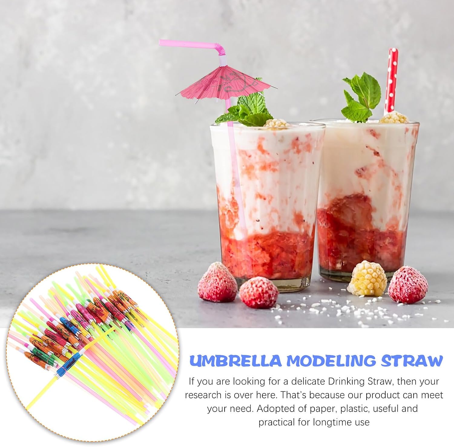 100pcs Disposable Bent Paper Flower Straws Umbrella Design Party Supplies Cold Drink Straws Birthday Celebration Drinking Accessories