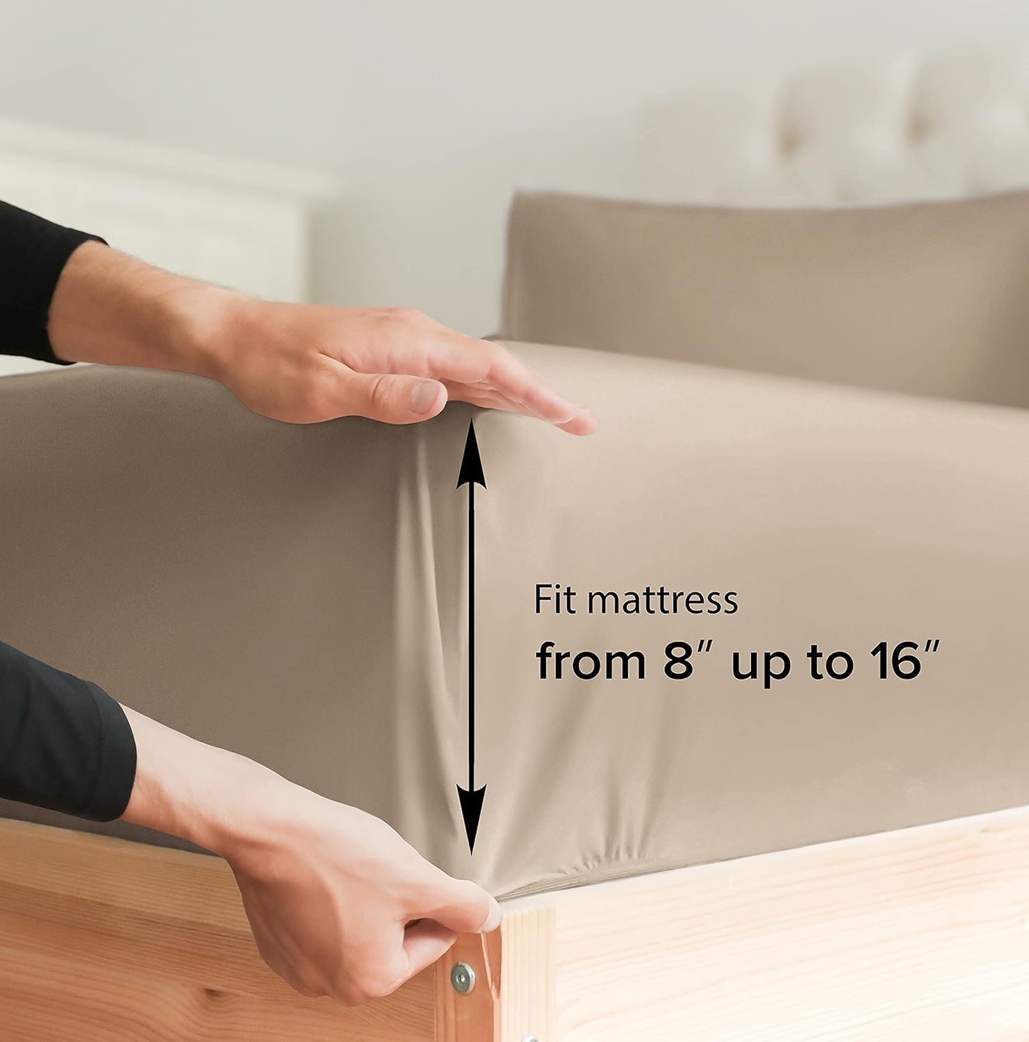 Queen Size Sheet Set - 6 Piece Set - Hotel Luxury Bed Sheets - Extra Soft - Deep Pockets - Easy Fit - Breathable & Cooling Sheets - Wrinkle Free - Comfy - Tan - Beige Bed Sheets - Queens Sheets - 6 PC : Home & Kitchen