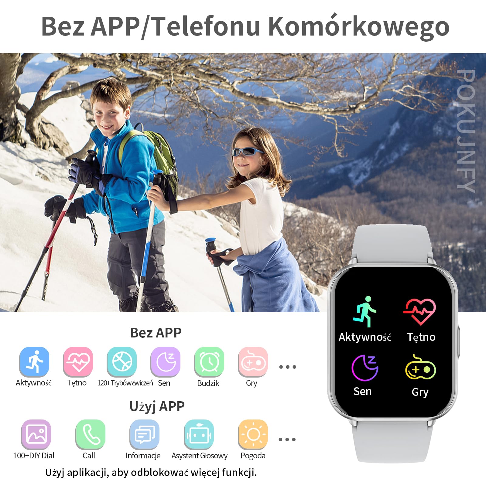 Smartwatch dla Dzieci dla Chłopców Dziewczynek - 1,83 Fitness