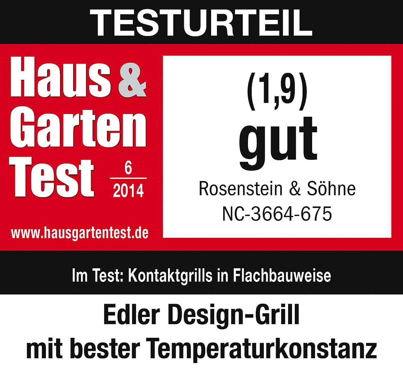 Rosenstein & Söhne Ceran Grill: Tisch-Glasgrill mit Touchpad und Timer, 800 W, bis 300 °C (Teppanyaki, Glaskeramik Grillplatte, BBQ)