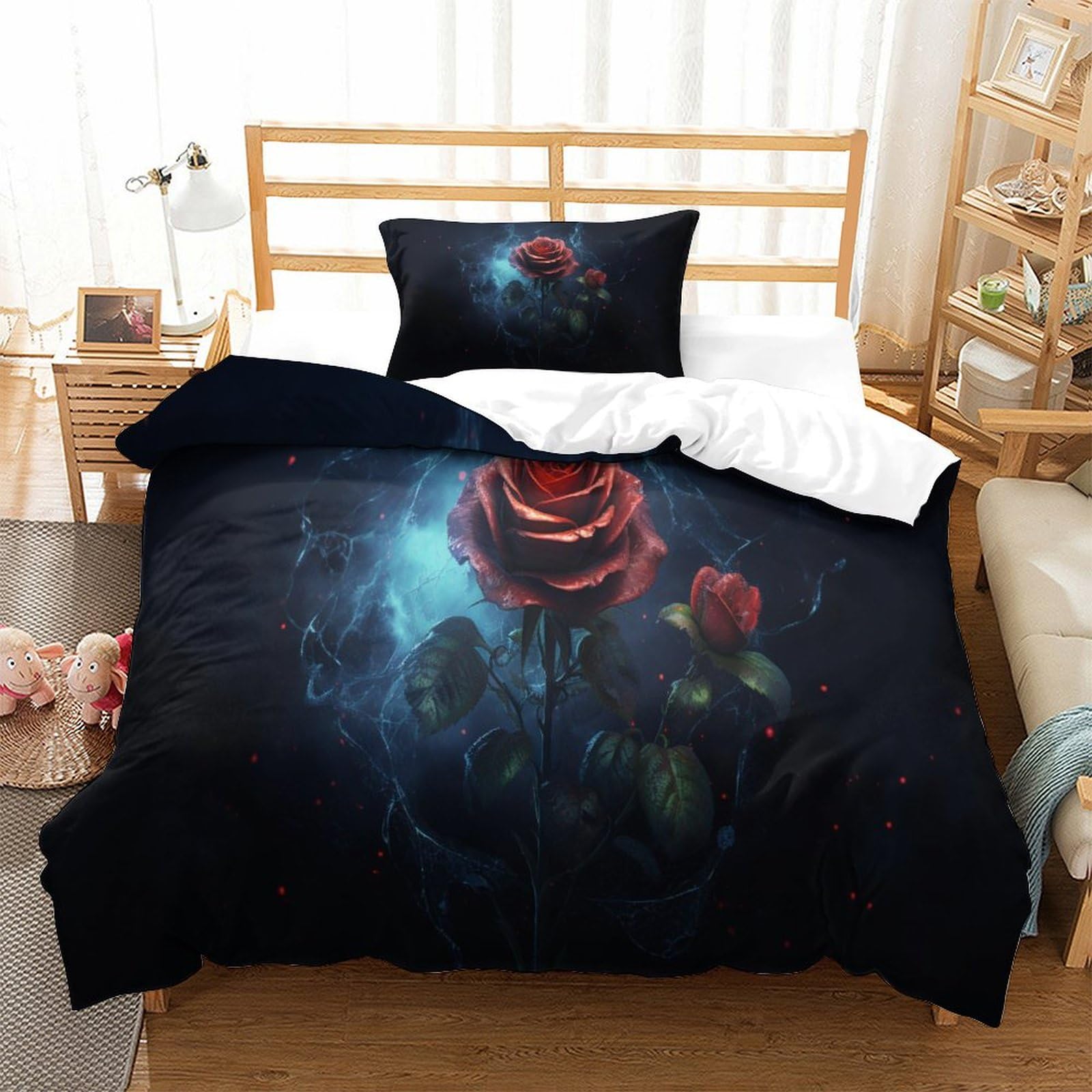 Set di biancheria da letto con stampa 3D, con copripiumino e federa, morbido, per bambini e ragazzi, per camera da letto, copriletto, per letto singolo (135 x 200 cm)