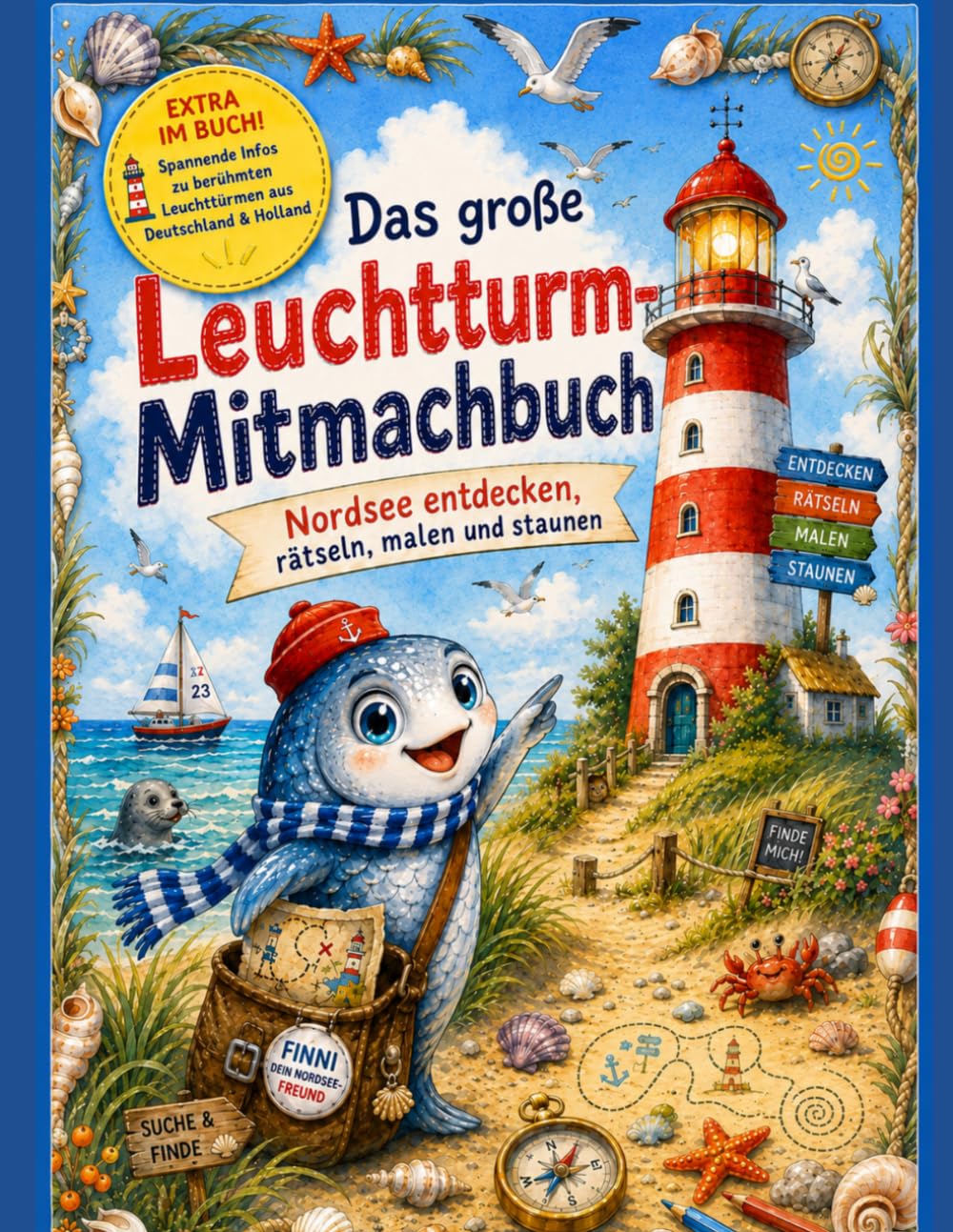 Das große Leuchtturm Mitmachbuch: Nordsee entdecken, rätseln, malen und staunen – mit Leuchttürmen der Nordsee (Küstenkinder)
