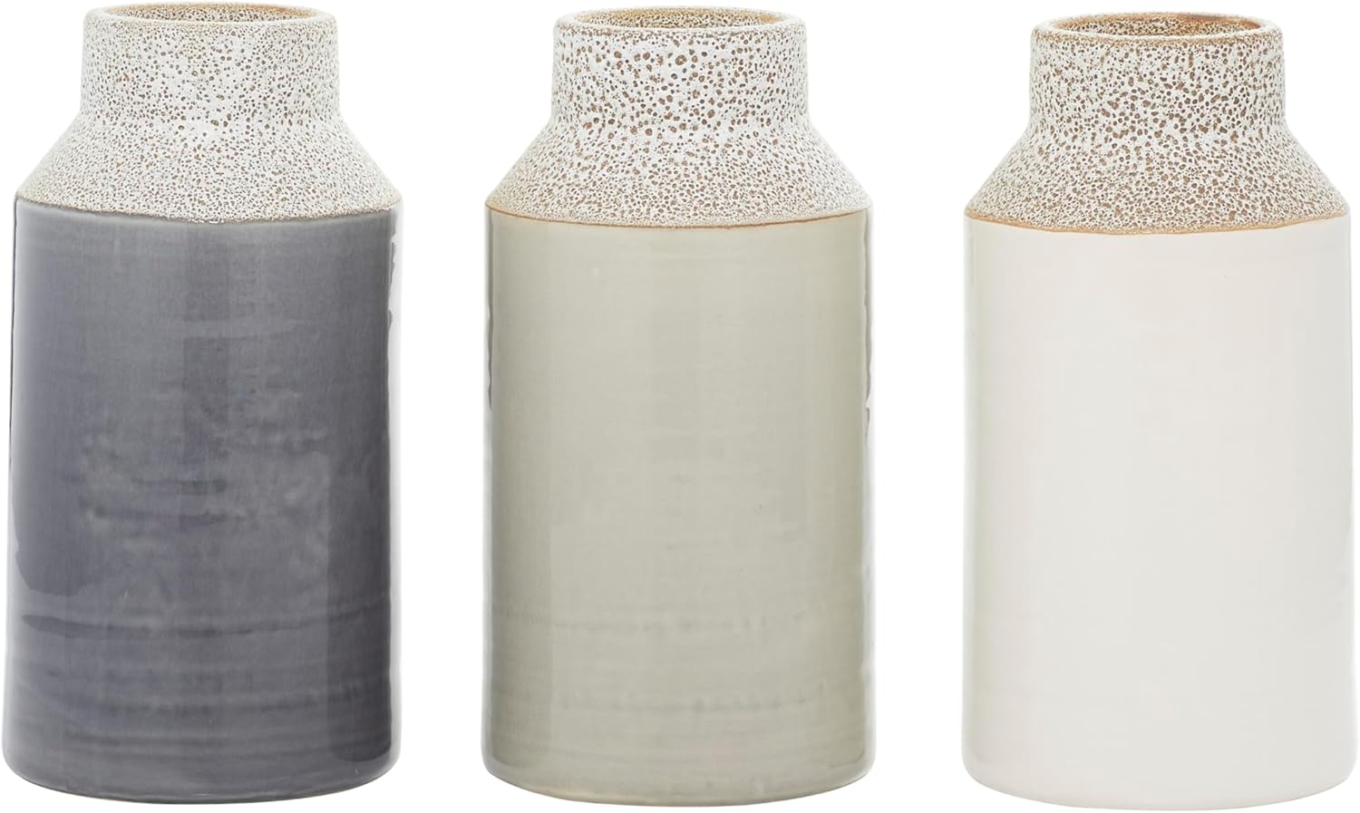 Deco 79 Porcelain Ceramic Decorative Vase Centerpiece Vases, set of 3 Flower Vases for Home Decoration 6" x 6" x 12", Multi Colored