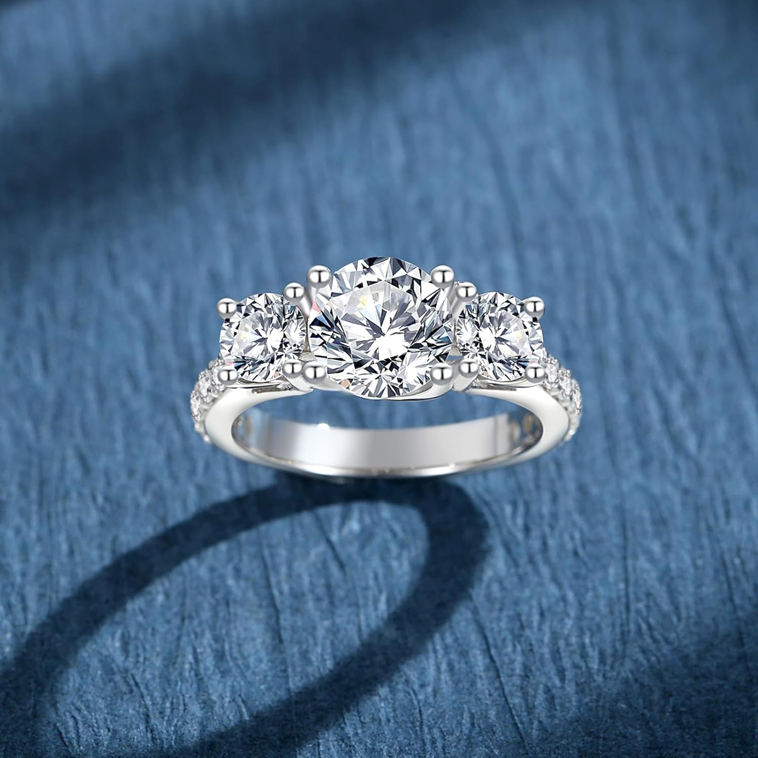 Moissanite Rings for Women D Color VVS1 Moissanite Engagement Ring S925 Sterling Silver Promise Wedding Rings for Women - Image 2