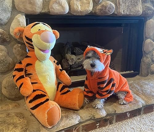 Miniatura 7 de Disfraz de tigre para perro, divertido disfraz de Halloween para perro, lindo disfraz de cosplay, vestido de moda para cachorros, perros pequeños,