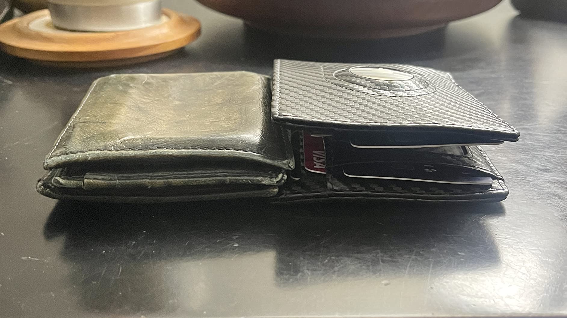 $4/mo - Finance RUNBOX Airtag Wallet for Men Slim Bifold Leather 12 ...