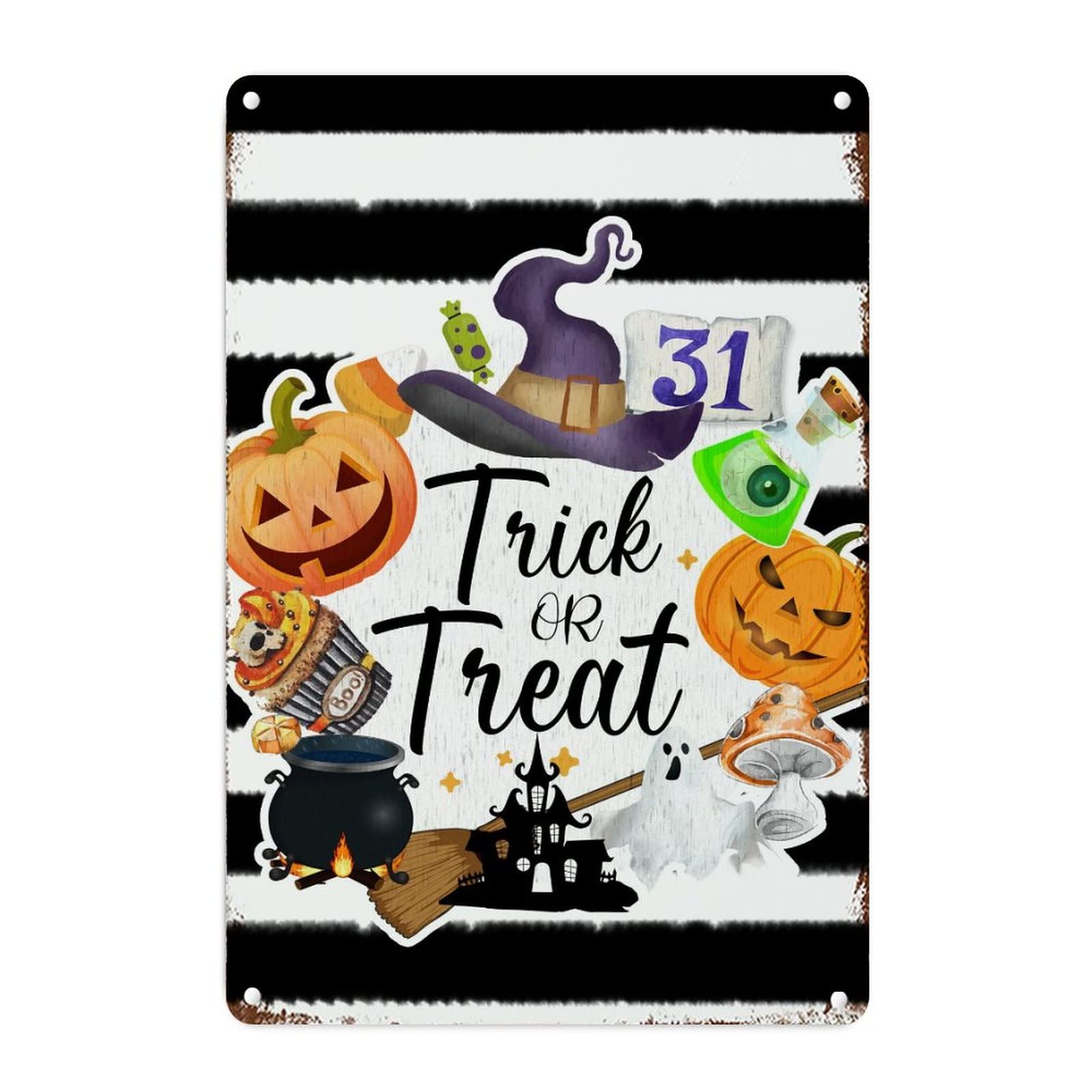 Panneau mural en métal Happy Boo Season pour une déco Halloween chic