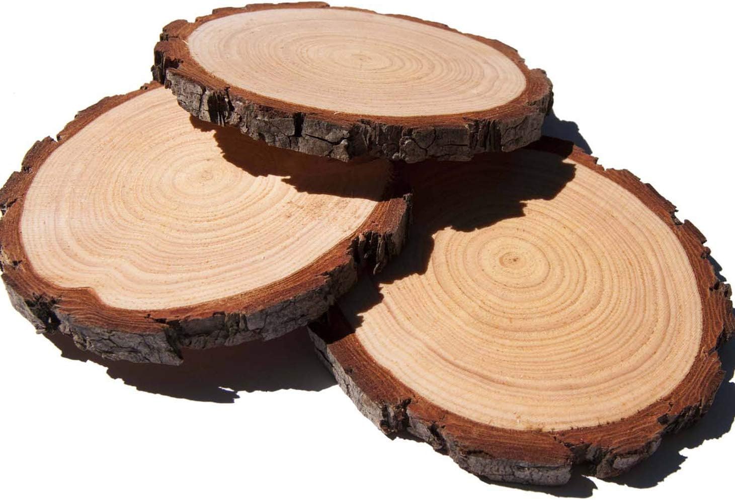4 Packs Wood Slice 3"-6" Round Natural Wood Slices, Wedding Table DisplayWood Slab, Rustic Wedding Decor (4.7-5.5 Inch)