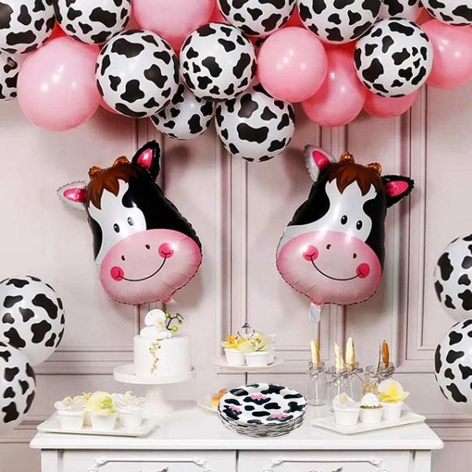 50-teiliges Cowboy-Party-Set – Teller & Servietten Mit Kuh-Motiv, Für Kindergeburtstag, Bauernhof-Thema