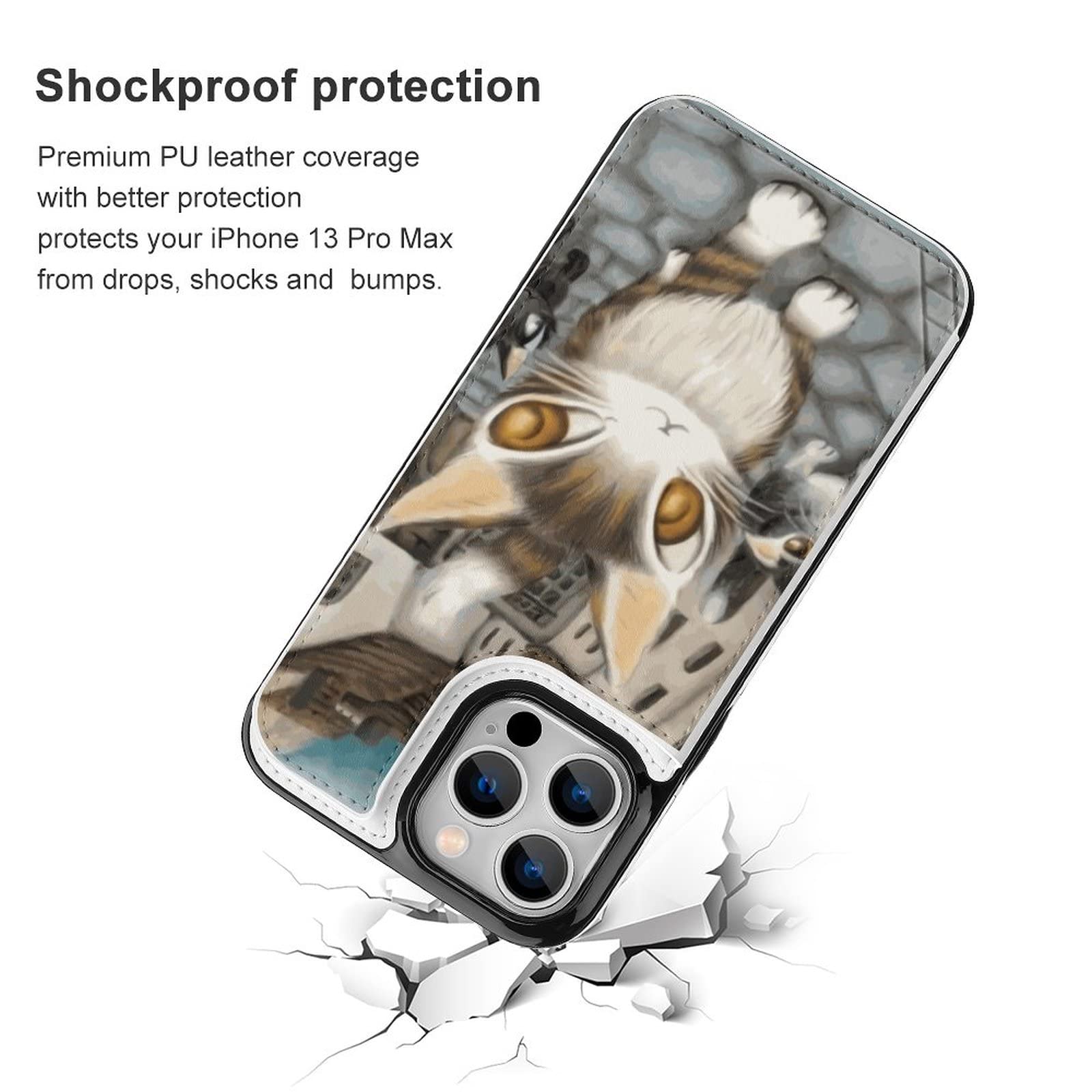 Amazon.co.jp: 猫のダヤンは IPhone13 ケース 手帳型 レザー カード 