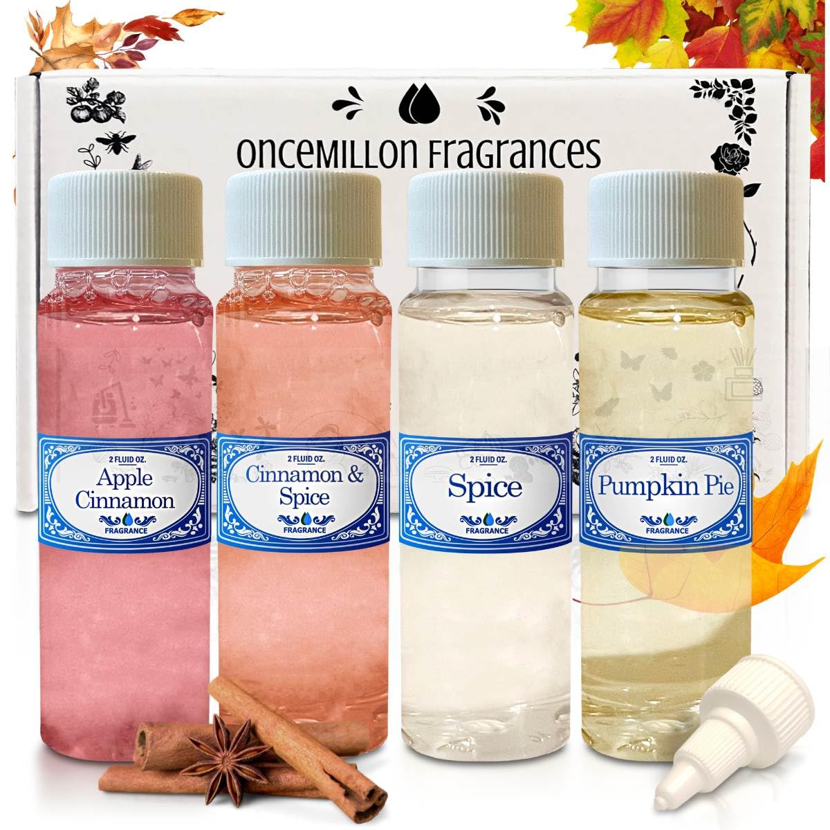 AUTUMN-MIX-PACK Concentrated 2.0 fl oz Fragrances Pack Apple Cinnamon, Spice, Pumpkin Pie &, for Use in Water Vacuums Like Hyla, Rainbow, Sirena, Diffusers, Aromatherapy, Not Made by Rexair or