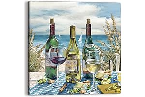 LAIART Vintage Red Wine Bottle Print Canvas Wall Art