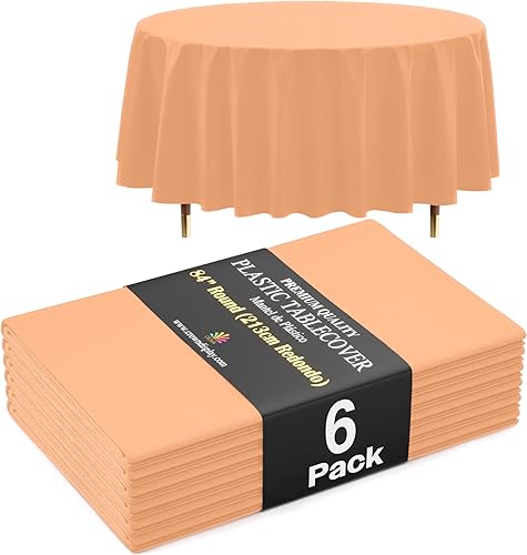 Miniatura 23 de Exquisite Mantel Redondo Premium Azul Claro 66% Más Grueso 0.5 Mil Paquete de 12 Manteles de Mesa de Plástico Desechables de 84 Pulgadas Mantel Azul