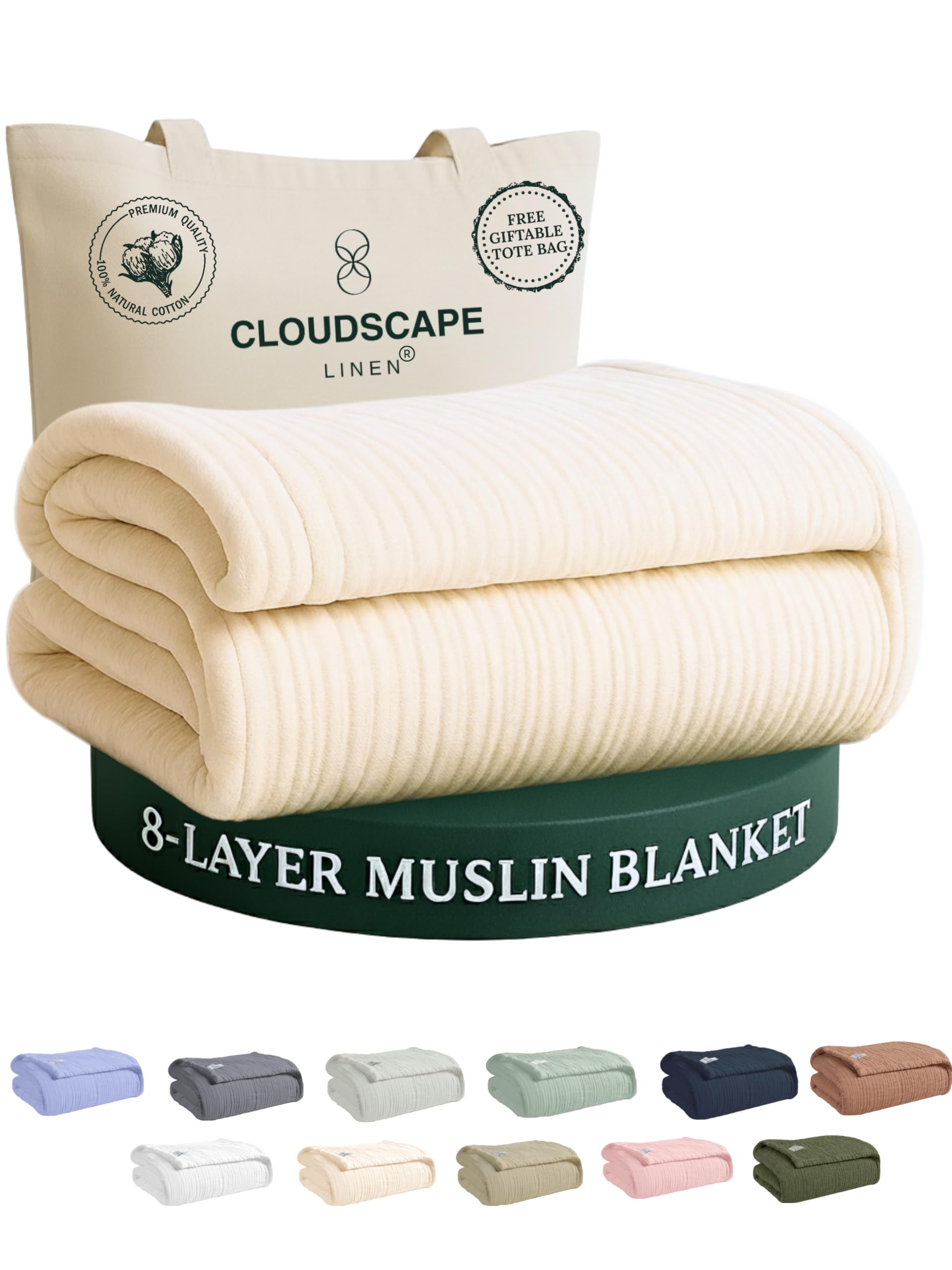 CLOUDSCAPE 8-Layer Muslin Blanket Ivory