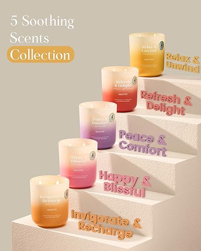 Miniatura 7 de M&SENSE Vela perfumada de lichi, cereza y rosa para el hogar, 14.1 onzas, 80 horas de duración, vela de aromaterapia no tóxica, 100% natural, de