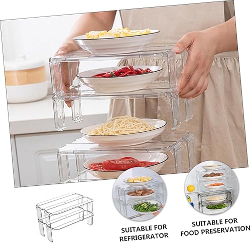 Vista 2 de Organizador de 2 piezas para nevera Lazy Susan, mini soporte para nevera, lado de almacenamiento del refrigerador