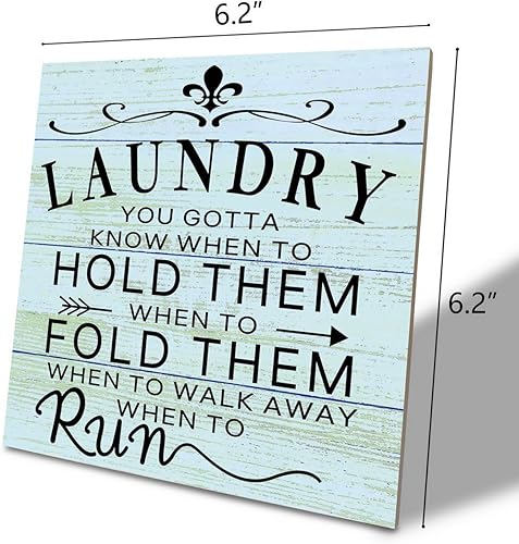 Miniatura 2 de Letrero de madera para cuarto de servicio, con texto en inglés You Gotta Know When to Hold Them...When to Run, placa de madera, letrero de arte de