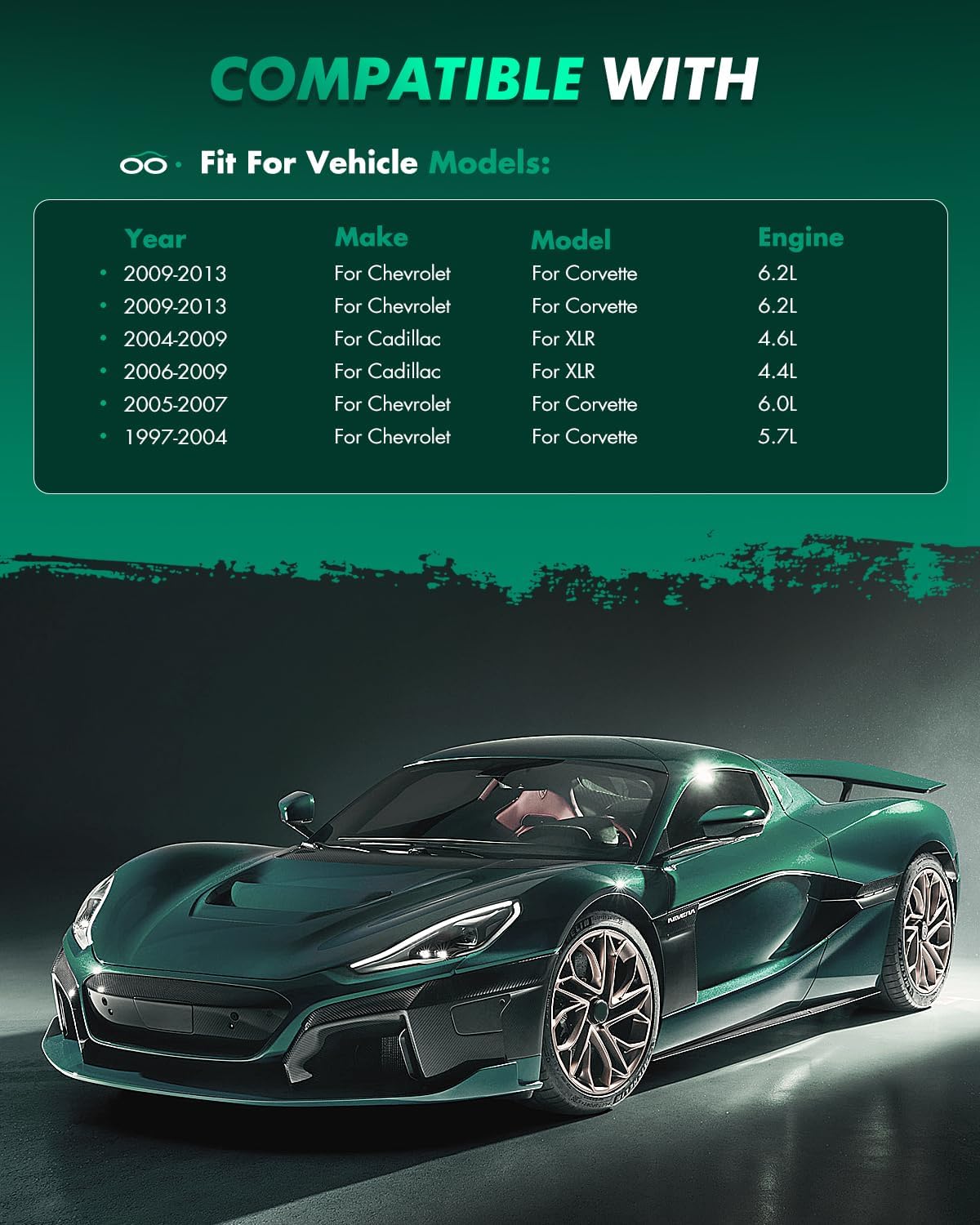 SCITOO D732 Rear Semi-Metal Brake Pads Sets Fit 2004-2009 For Cadillac For XLR,1997-2007 2009-2013 For Chevrolet For Corvette