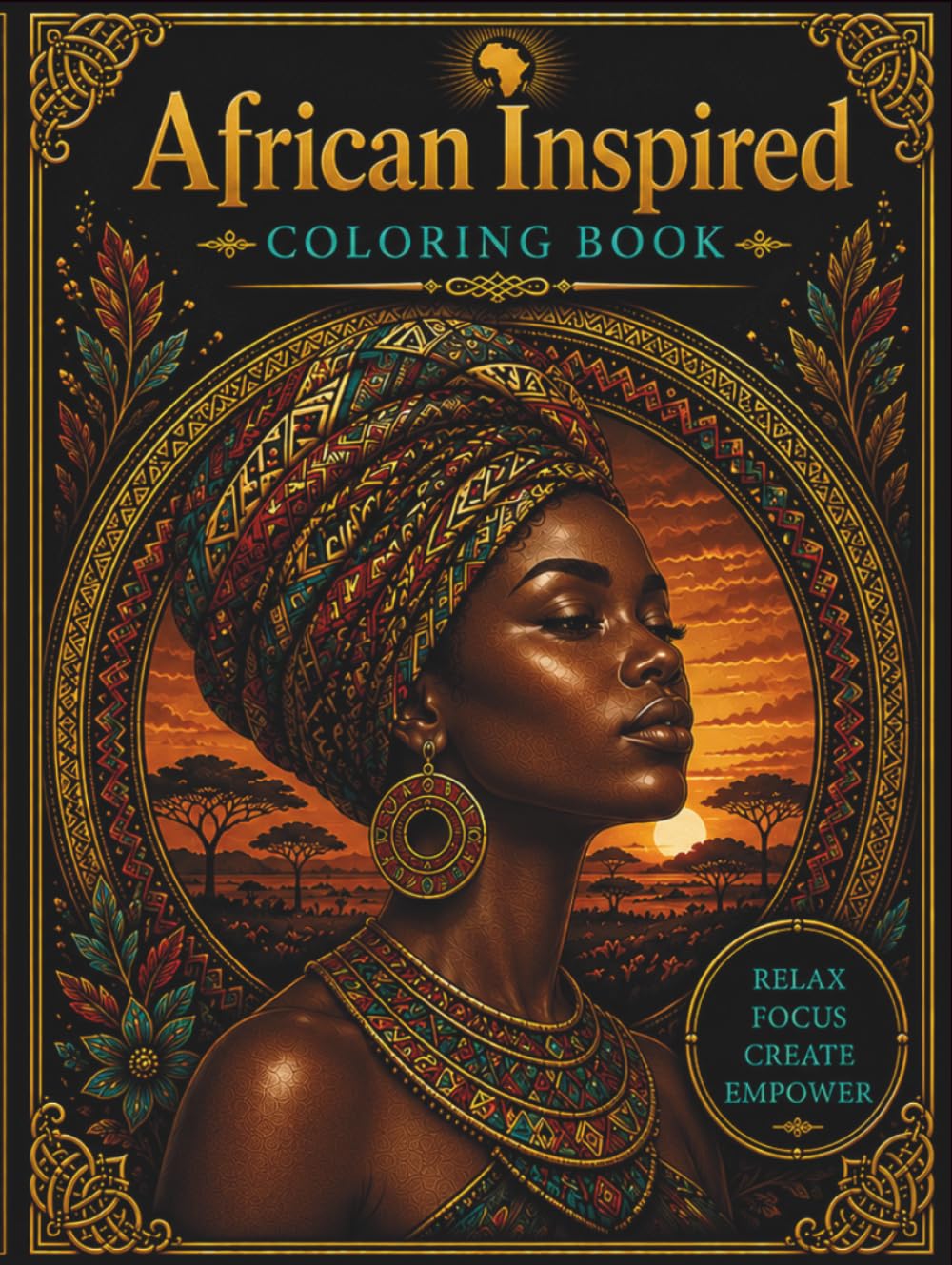 African Inspired Coloring Book: 50 Pages (African Coloring Books)