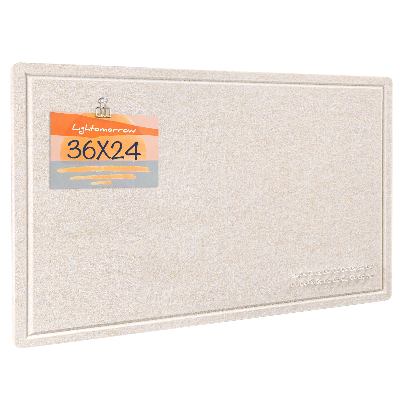 Bulletin Board, 36 x 24 inches Felt Board - Decorative Pin Board, Cork Board Alternative for Wall, 3' x 2' Foldable Picture Board Self-Adhesive Vision Board Prayer Board with 20 Pushpins - Oatmeal